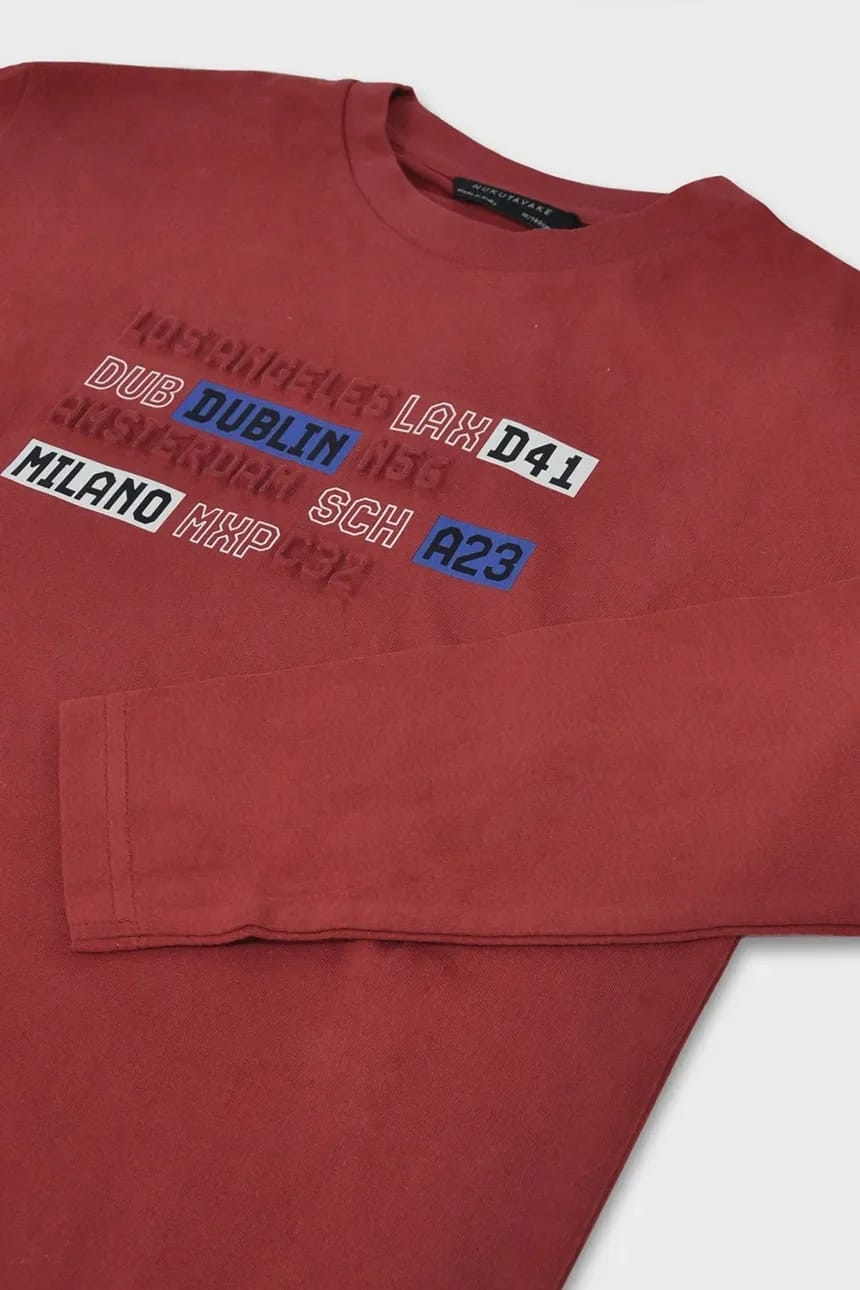 Хлопковая рубашка с длинным рукавом красная для мальчиков - фото 3