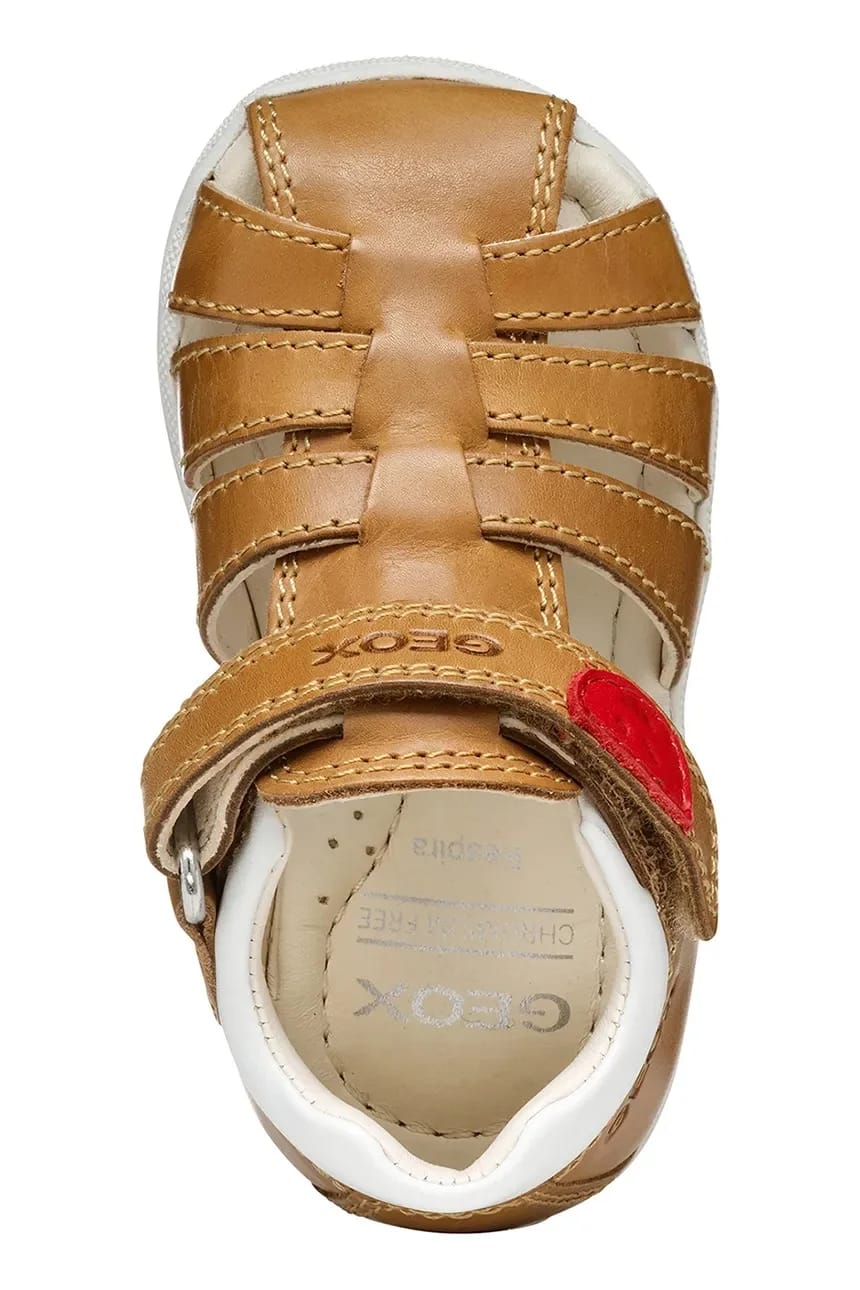 Детские кожаные сандалии SANDAL MACCHIA бежевые для мальчиков - фото 5