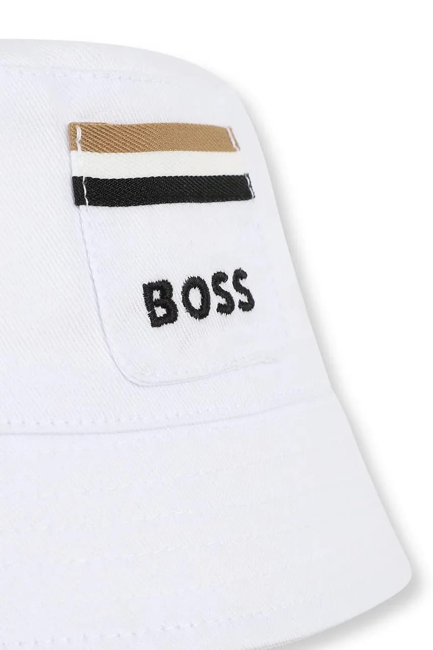 Детская хлопковая шапка белая для мальчиков - фото 3