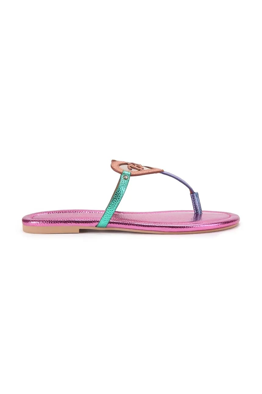 Женские кожаные шлепанцы Kurt Heart T Bar Flat