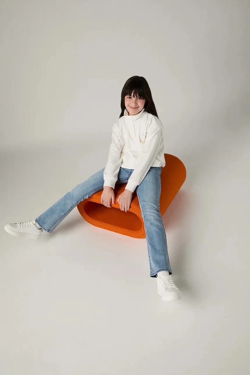 Детский лонгслив BUBBLE HEM LS KNIT TOP - фото 7