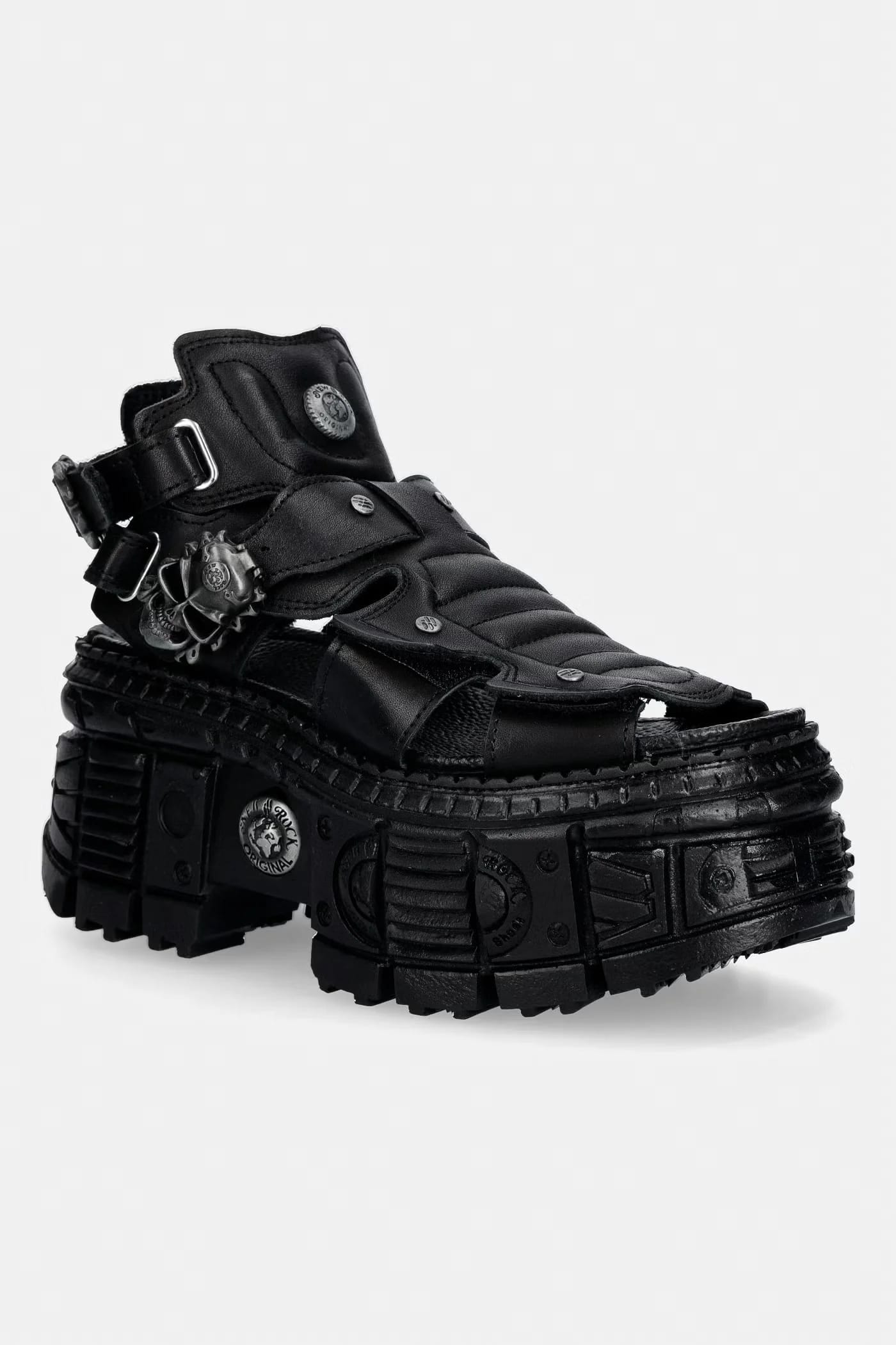 Сандалии женские кожаные ITALI NEGRO, TANK CASCO NEGRO PIN LATERA