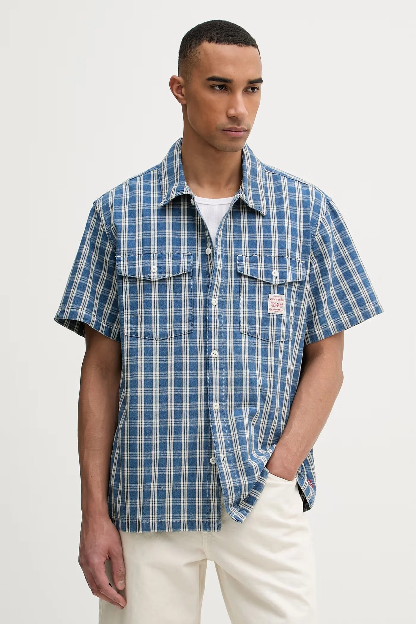 Рубашка мужская хлопковая SS WORKER - WW x WORKWEAR