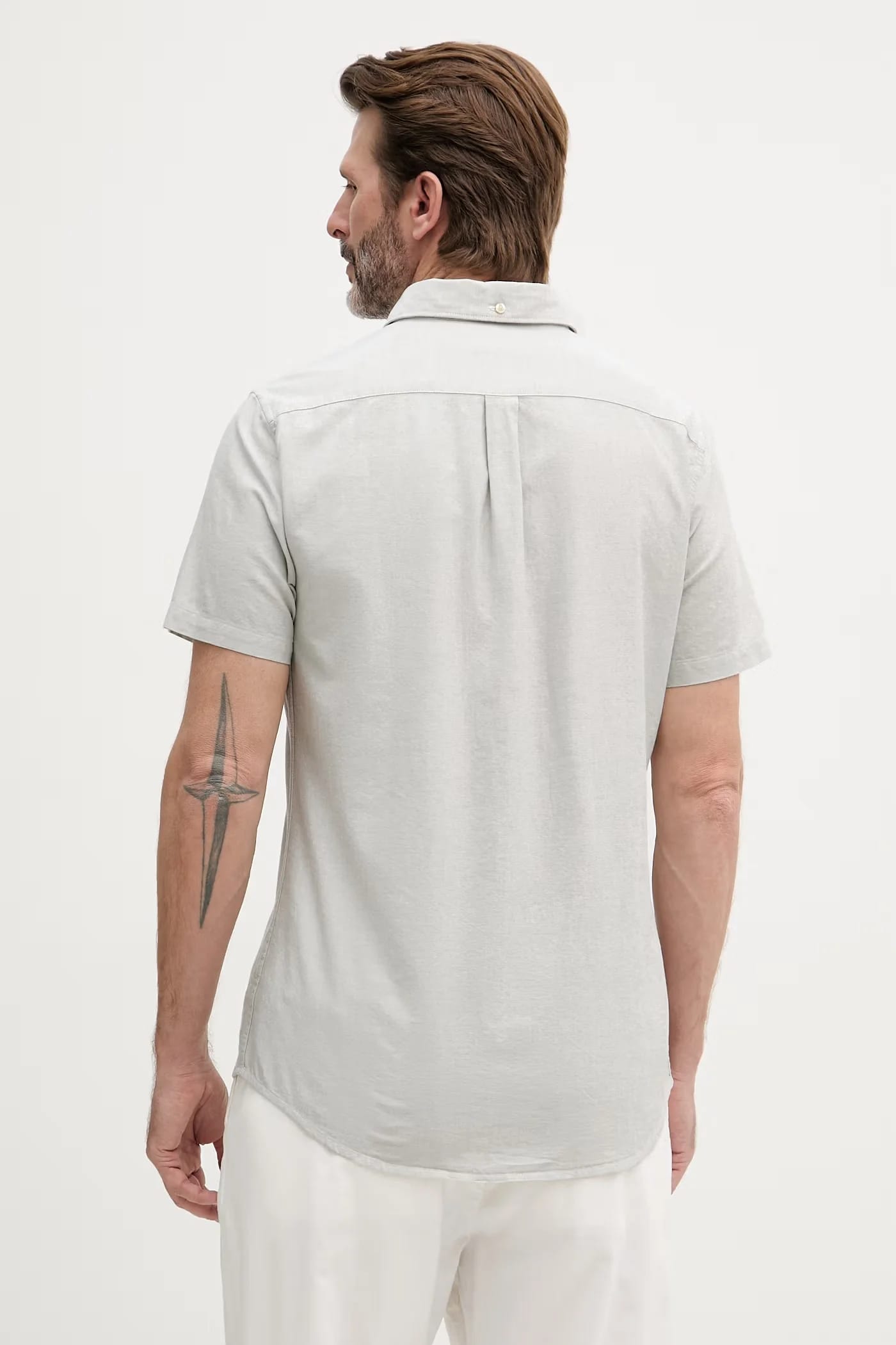 Мужская хлопковая оксфордская рубашка Oxtown S/S Tailored Shirt - фото 3