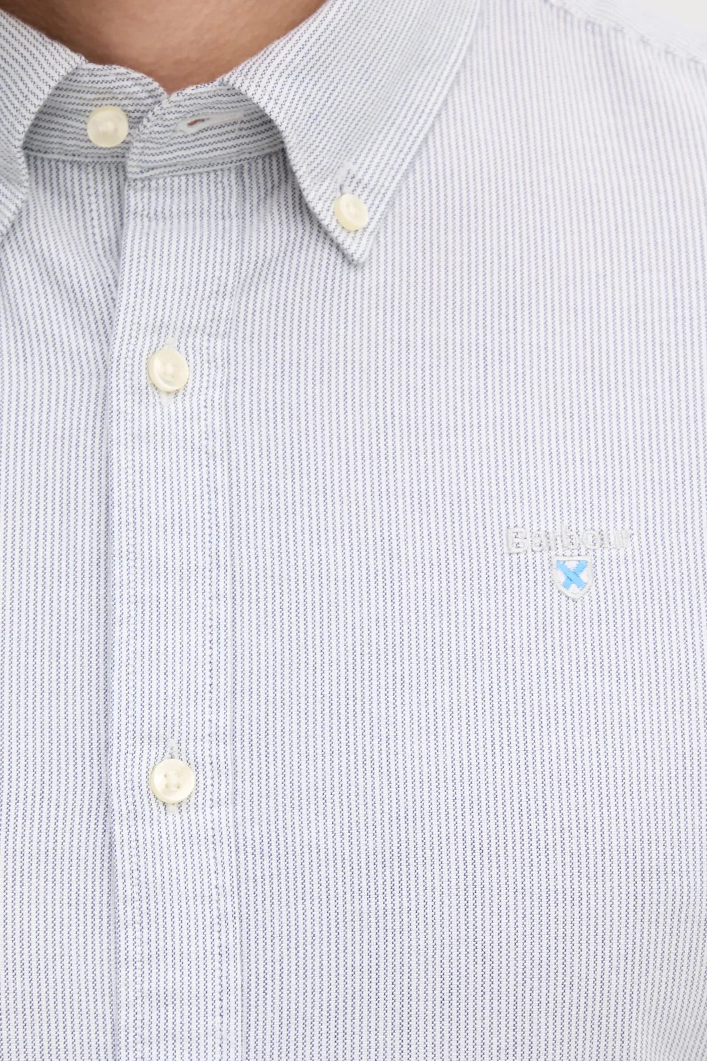 Мужская рубашка Oxtown Tailored в полоску из хлопка - фото 5