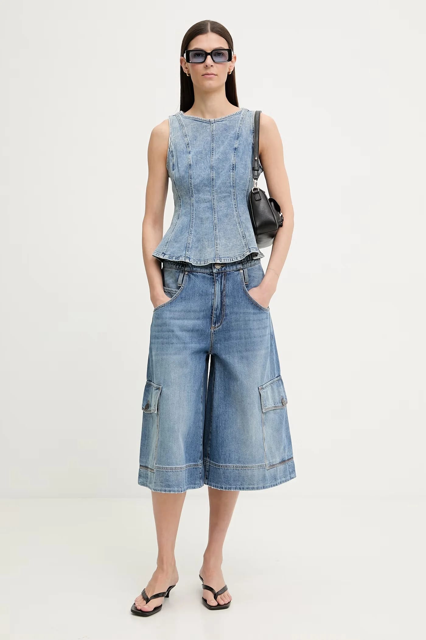 Женская джинсовая блузка PEPLUM СО ШВАМИ DENIM - фото 2