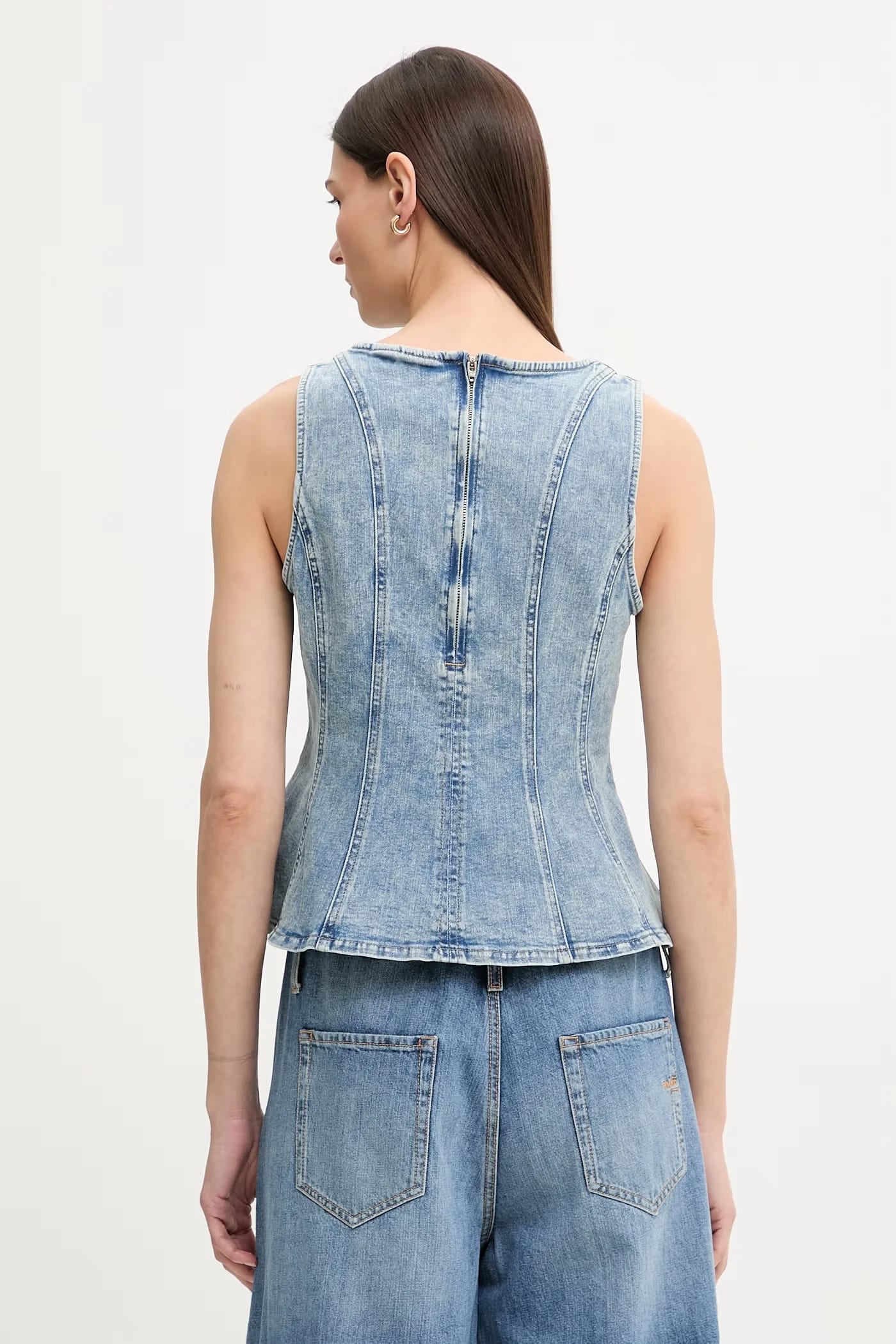 Женская джинсовая блузка PEPLUM СО ШВАМИ DENIM - фото 3