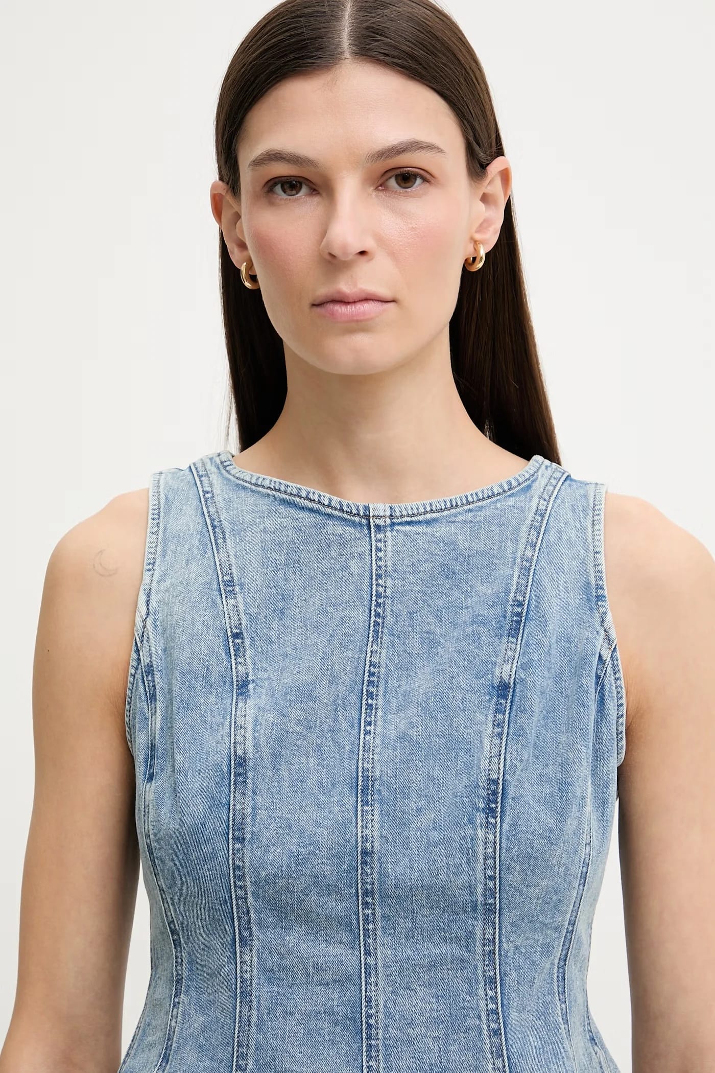 Женская джинсовая блузка PEPLUM СО ШВАМИ DENIM - фото 4