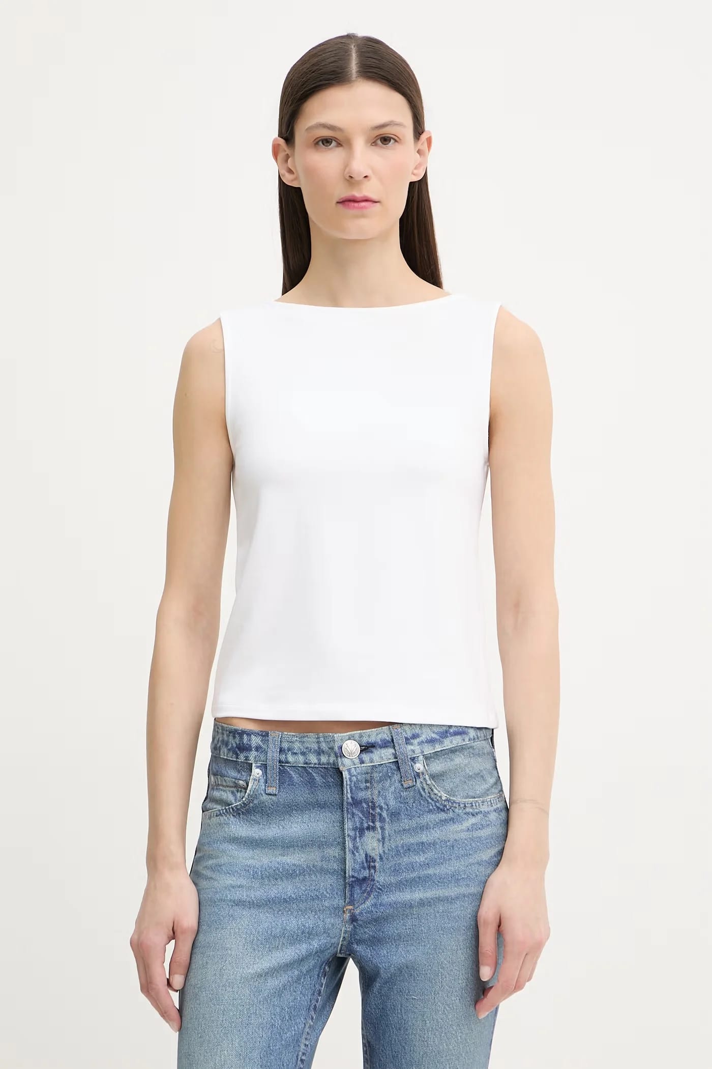Женский хлопковый топ SL BOATNECK