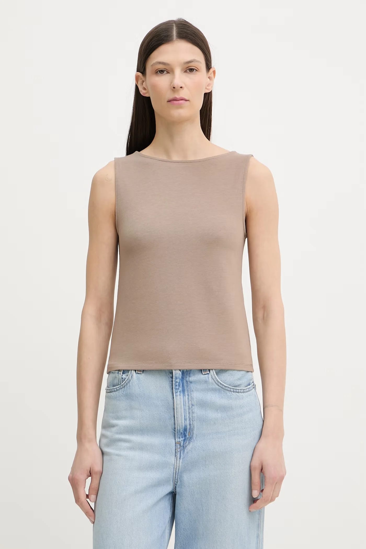 Женский хлопковый топ SL BOATNECK