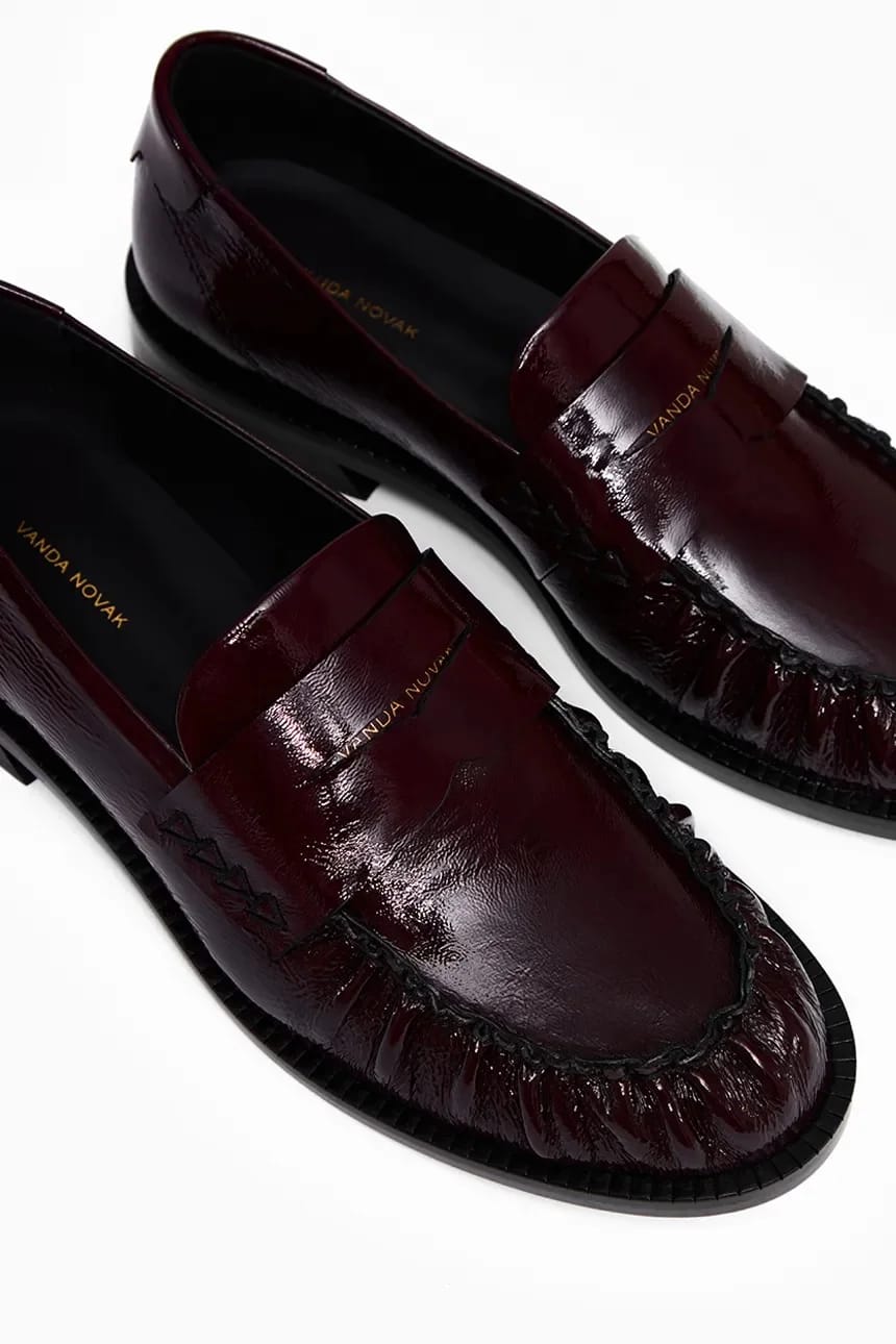 Женские кожаные мокасины Greta Glossy Ruby - фото 5