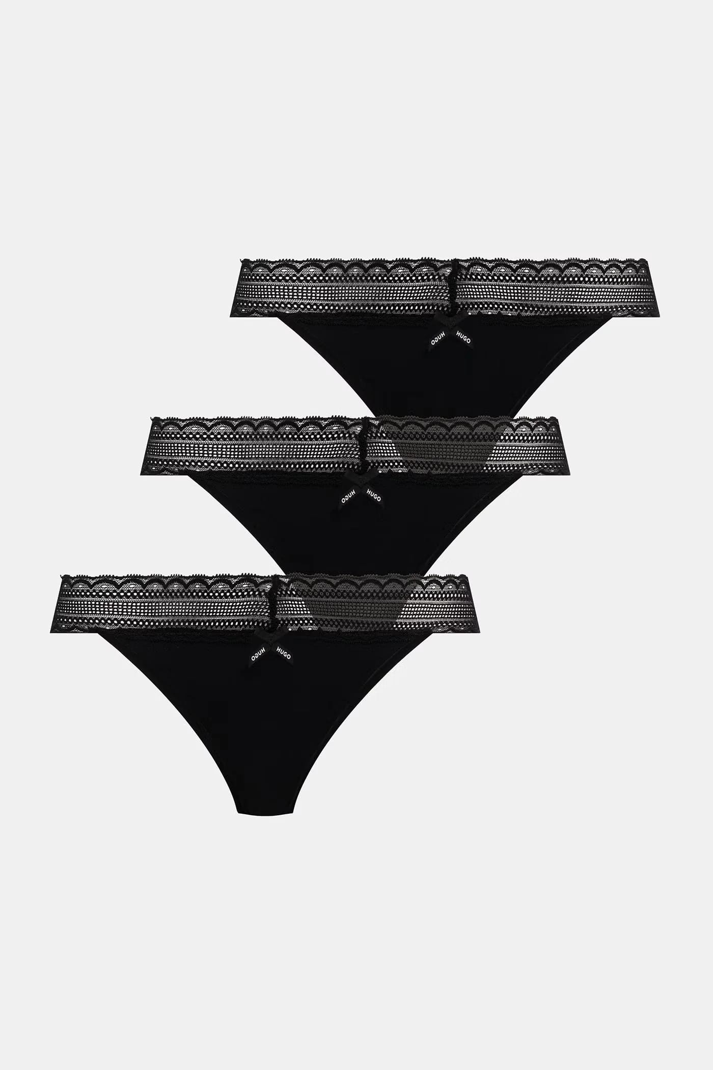 Женские стринги из хлопка с эластаном TRIPLET LACE STRING, 3 шт.