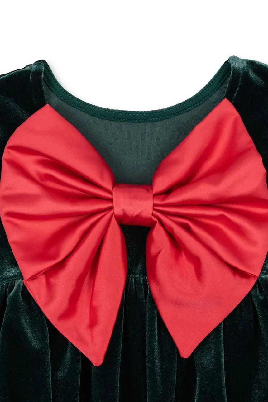 Детское велюровое платье GIA BOW DRESS GRS - фото 4