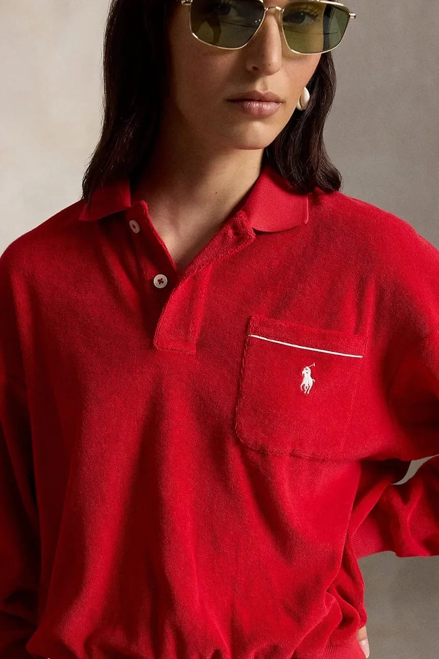 Толстовка женская хлопковая LT WT COTTON TERRY-KNT-POLO - фото 4