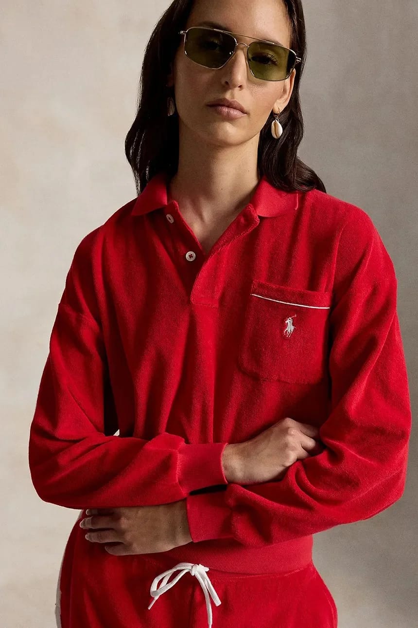 Толстовка женская хлопковая LT WT COTTON TERRY-KNT-POLO - фото 5