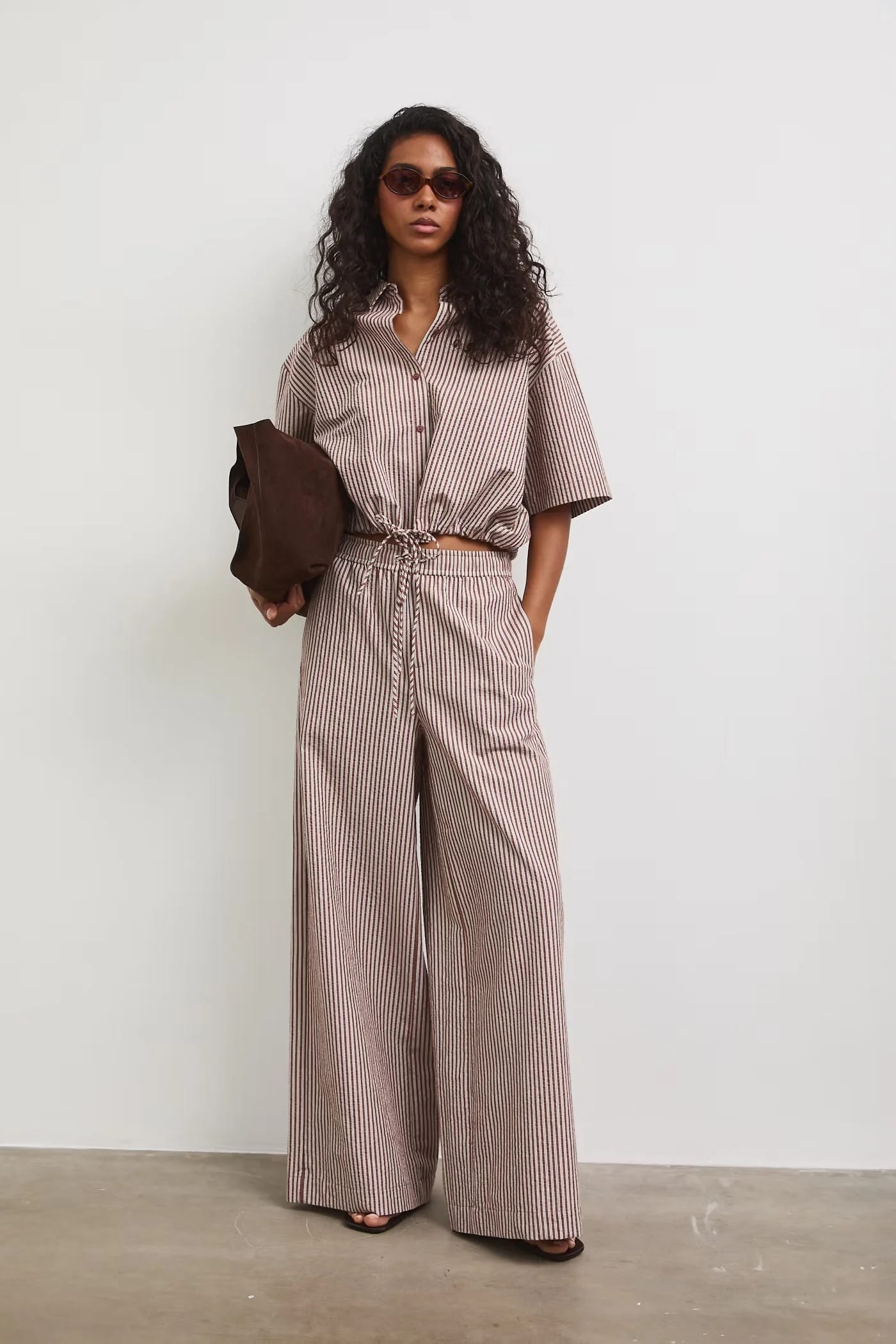 Женские хлопковые широкие брюки - фото 2