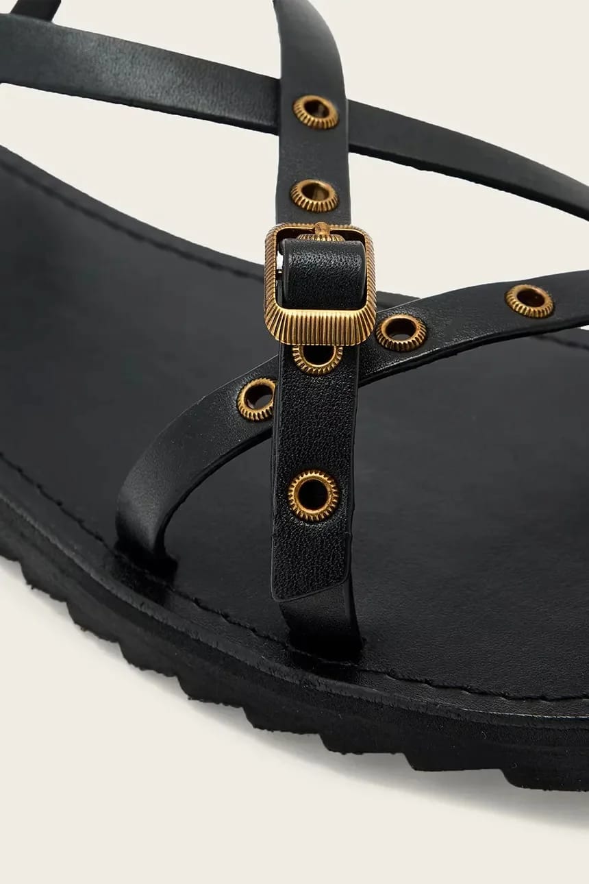 Женские кожаные босоножки с открытым носком Tyla Eyelet Sandal - фото 4