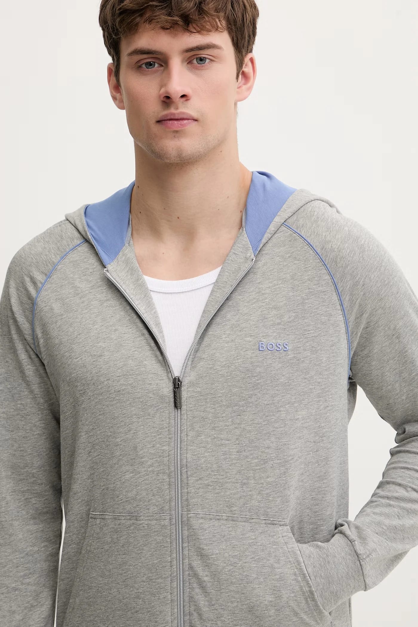 Мужская толстовка Mix&Match Jacket H из хлопка и эластана на молнии с капюшоном - фото 4