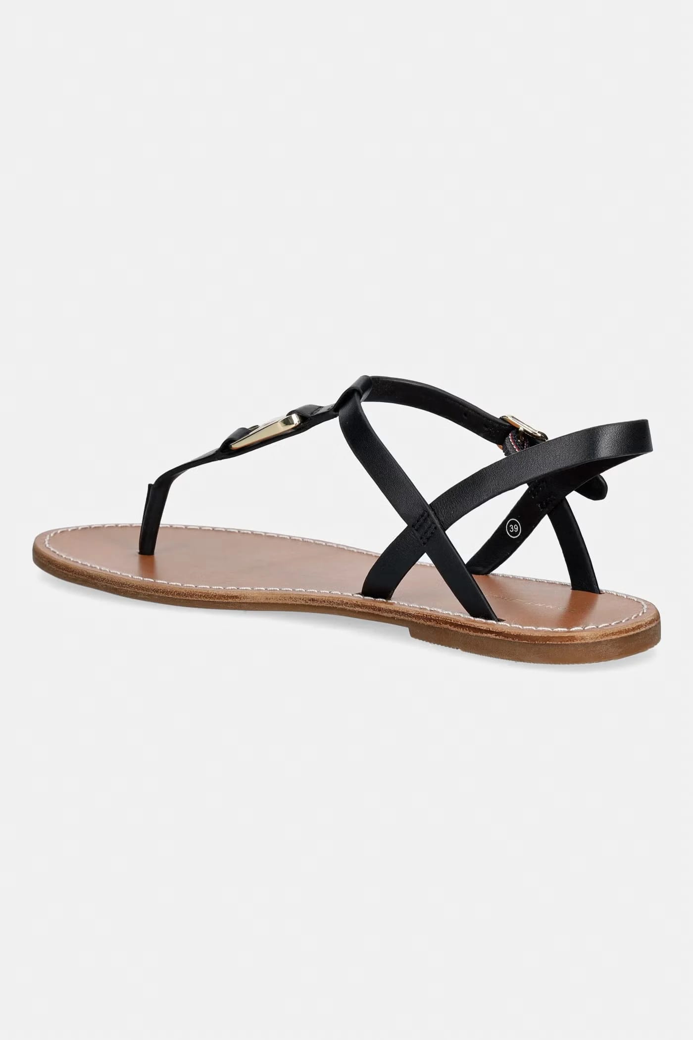 Женские кожаные сандалии на плоской подошве LEATHER THONG SANDAL - фото 3