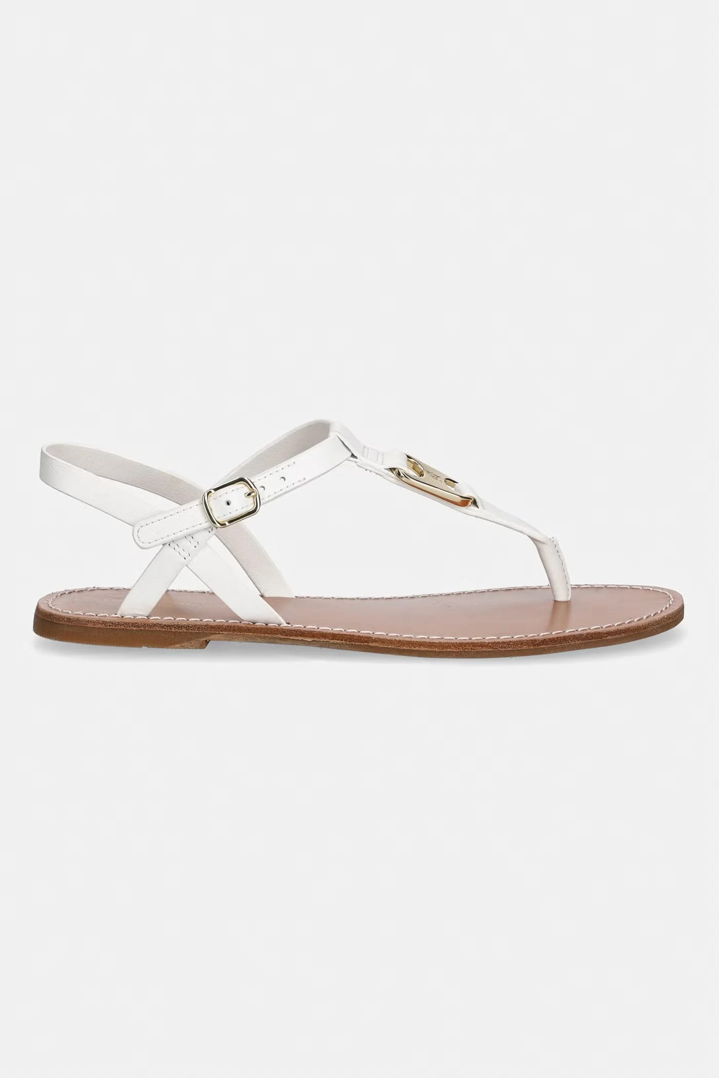 Женские кожаные сандалии на плоской подошве LEATHER THONG SANDAL - фото 2