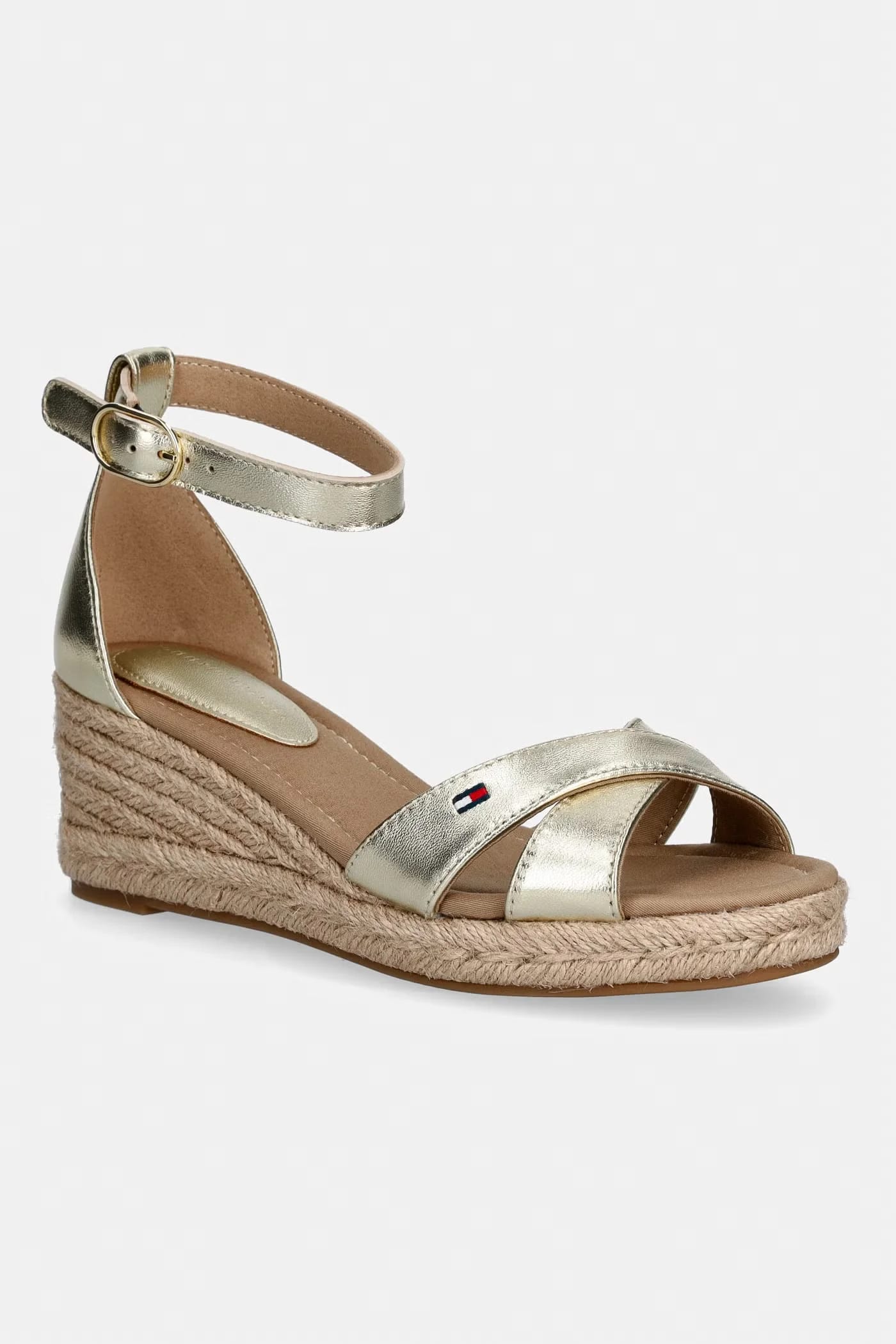 Кожаные босоножки на танкетке MID WEDGE ESPAD X CROSS GOLD