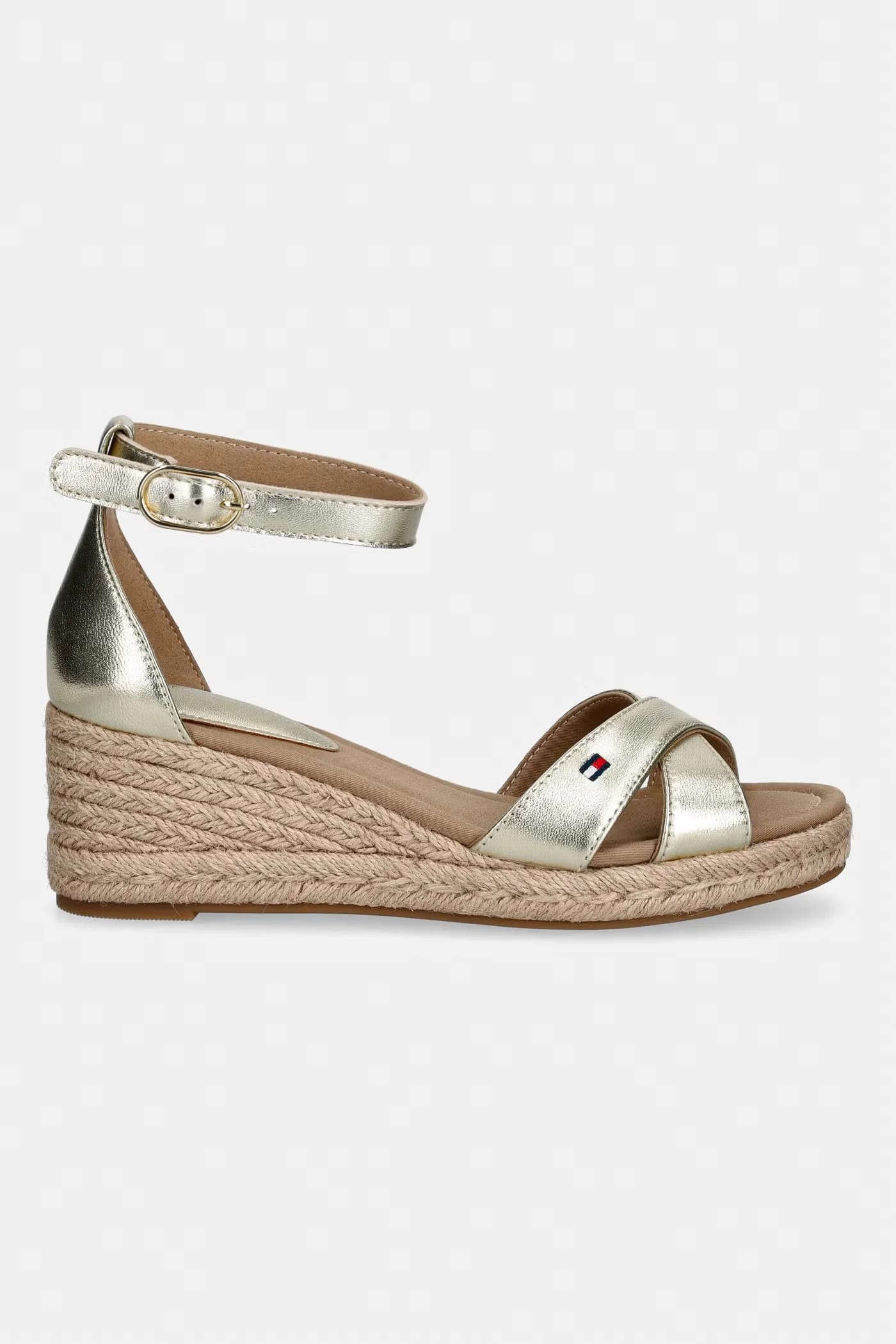 Кожаные босоножки на танкетке MID WEDGE ESPAD X CROSS GOLD - фото 2
