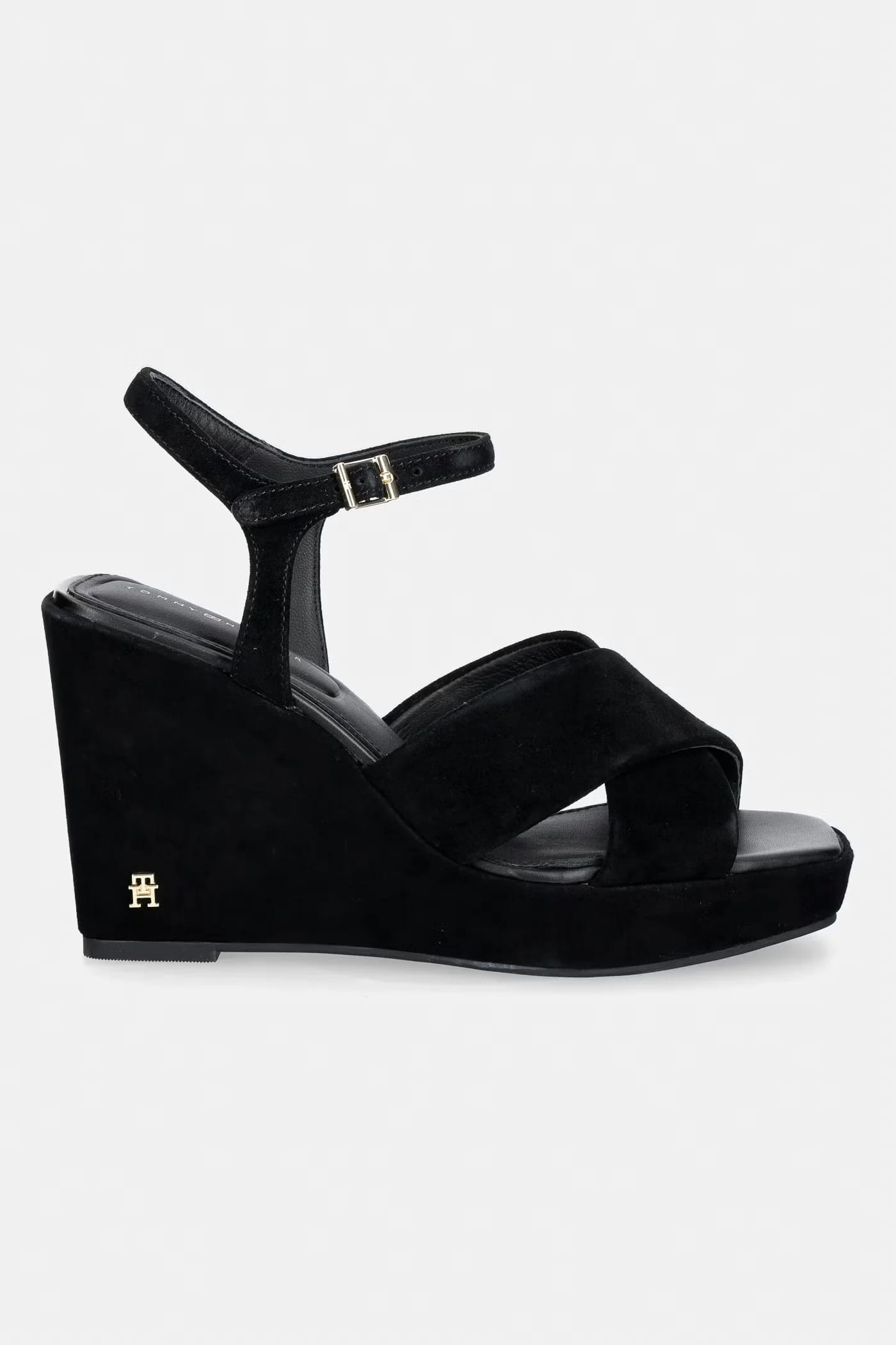 замшевые босоножки на танкетке SUEDE WRAPPED HIGH WEDGE - фото 2