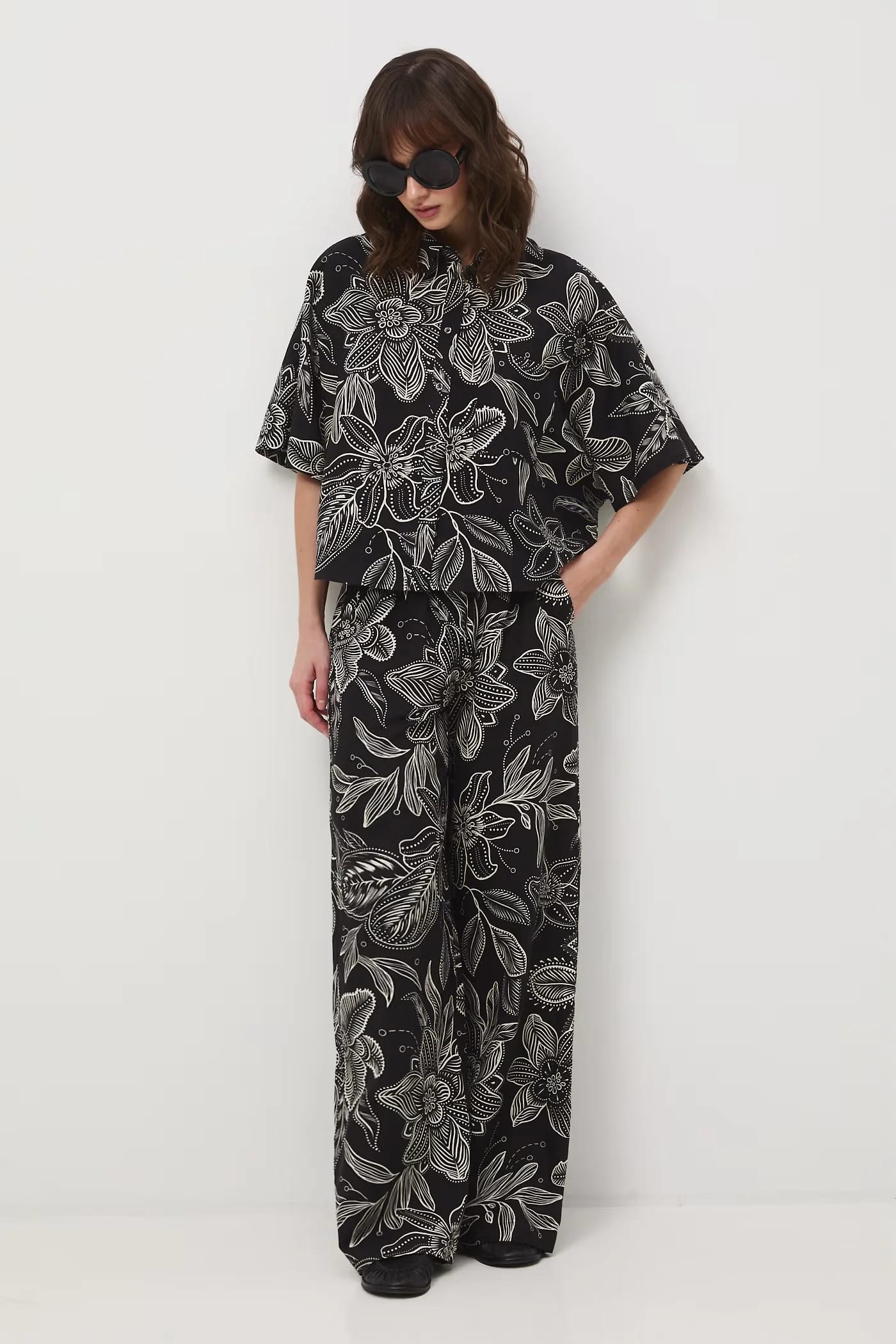 Женские широкие брюки с льном - фото 2