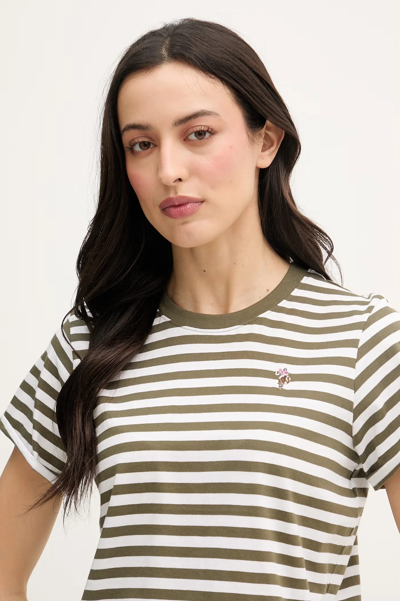 STRIPE CREW NECK женская хлопковая футболка - фото 4