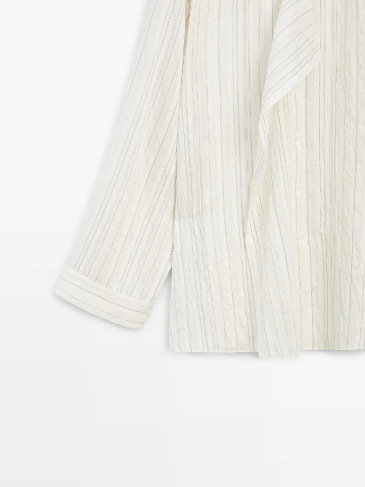 Свободная полосатая рубашка с запахом - фото 4