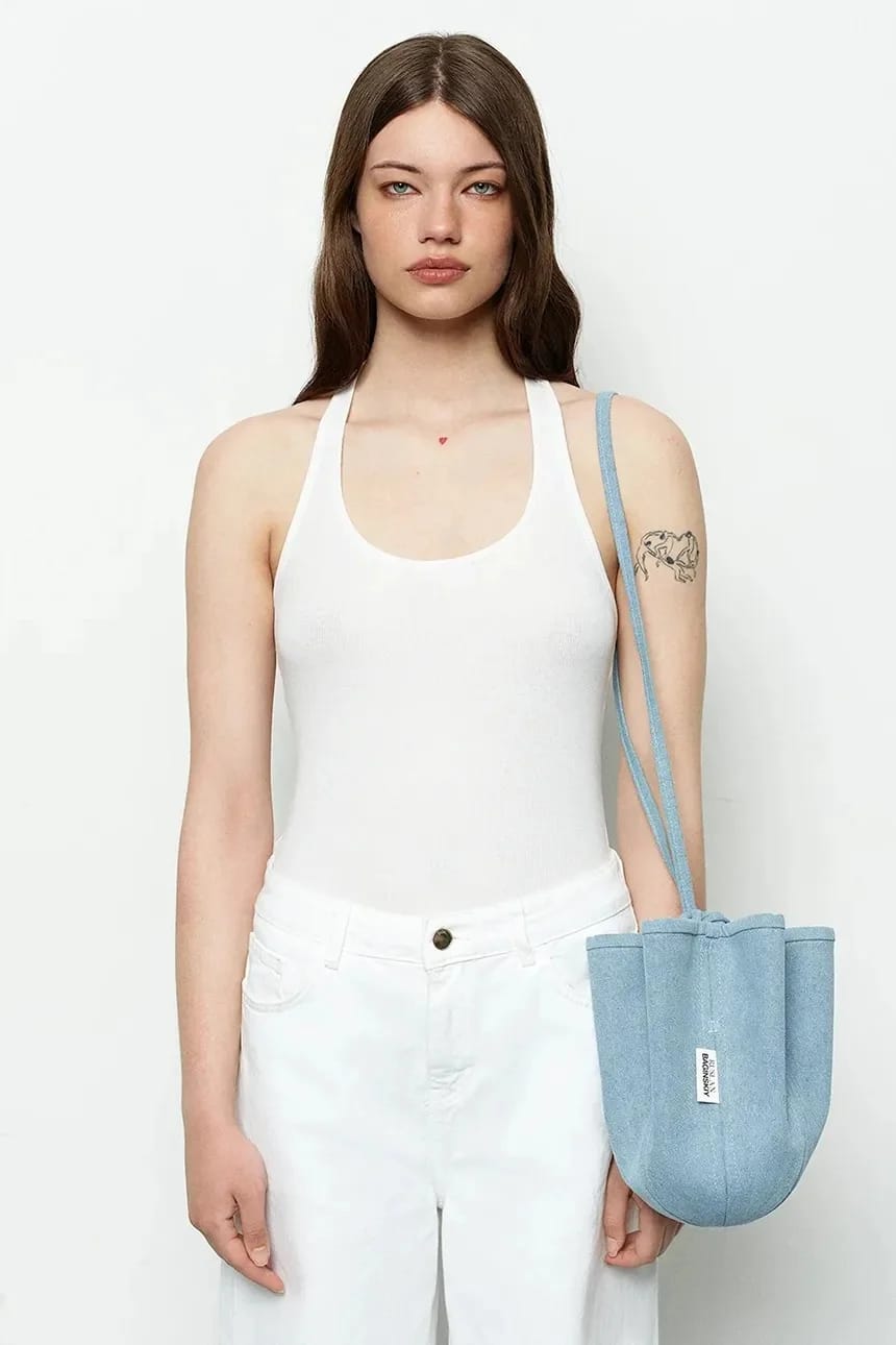Женская джинсовая сумка RUSLAN BAGINSKIY Denim HatBag - фото 5