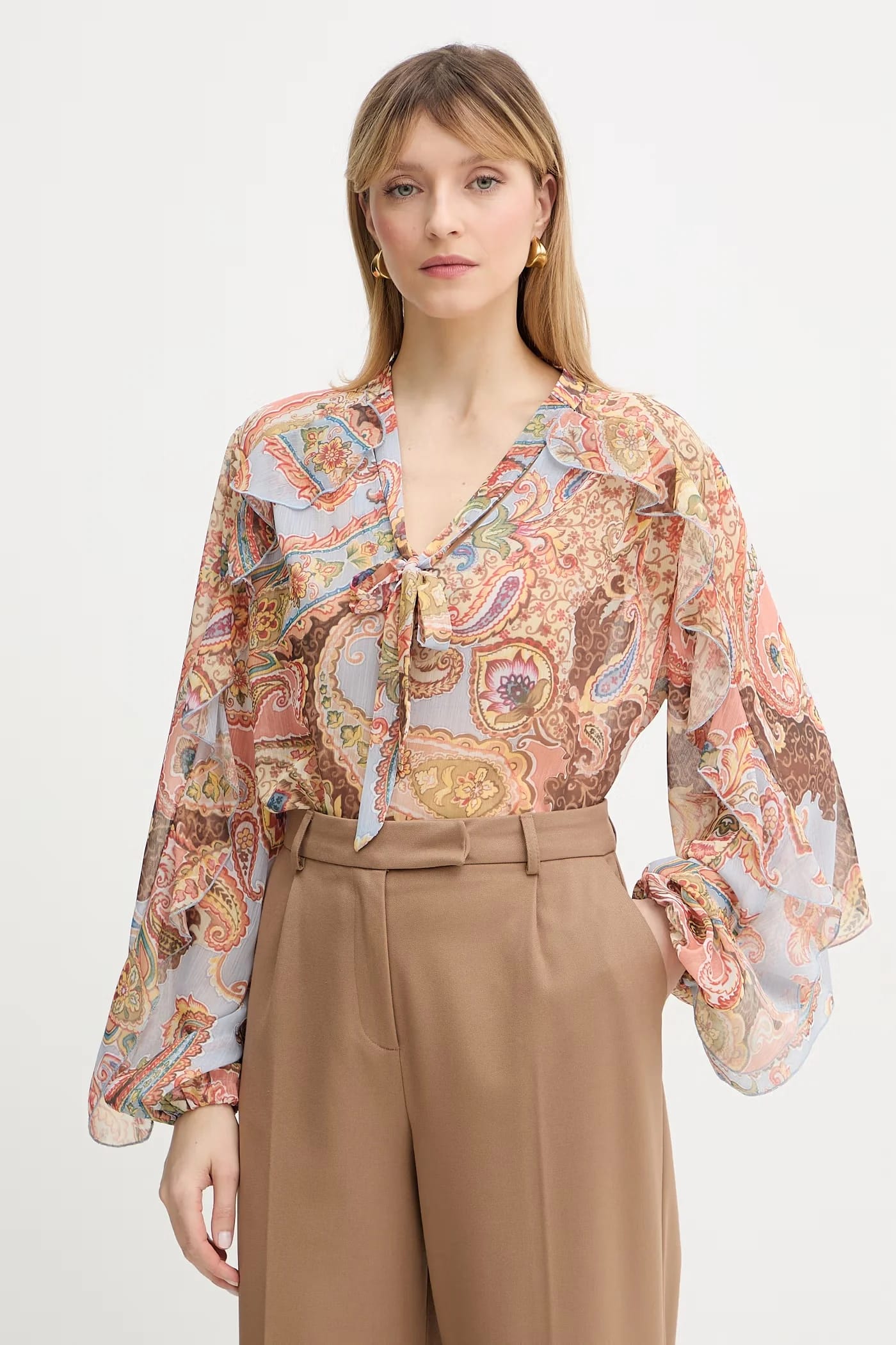 Женская блузка с рюшами PAISLEY