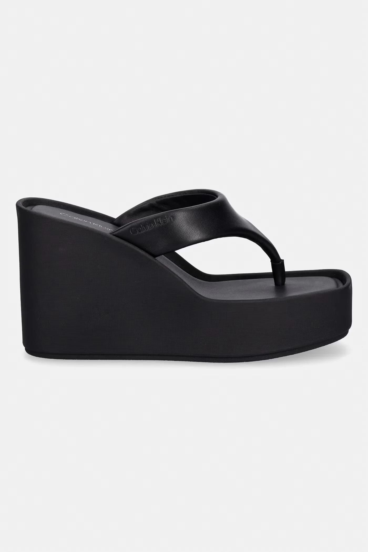 Женские кожаные шлепанцы WEDGE 70 SNDL THONG LTH - фото 2