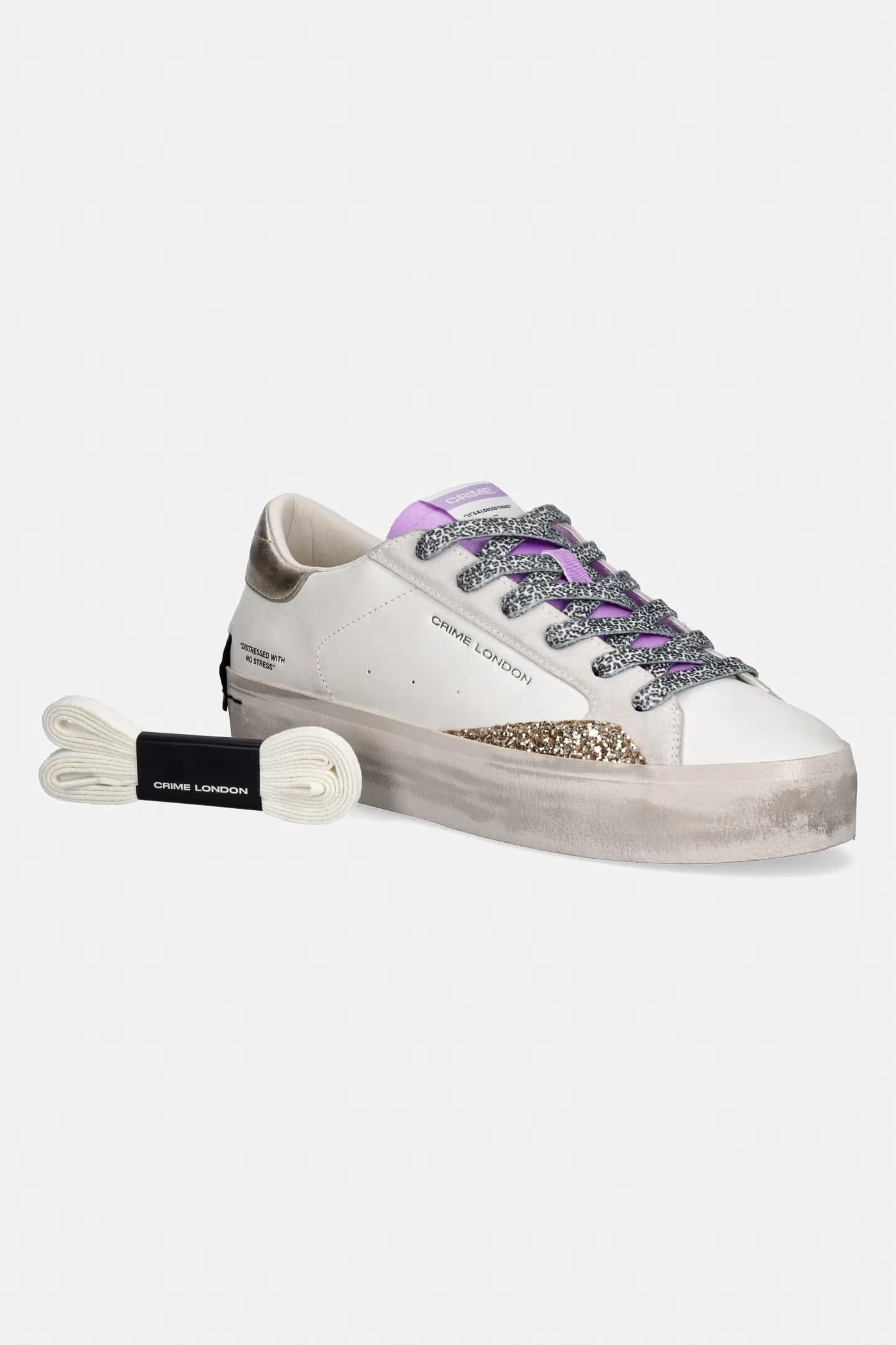 Женские кожаные кроссовки DISTRESSED PLATFORM - фото 6