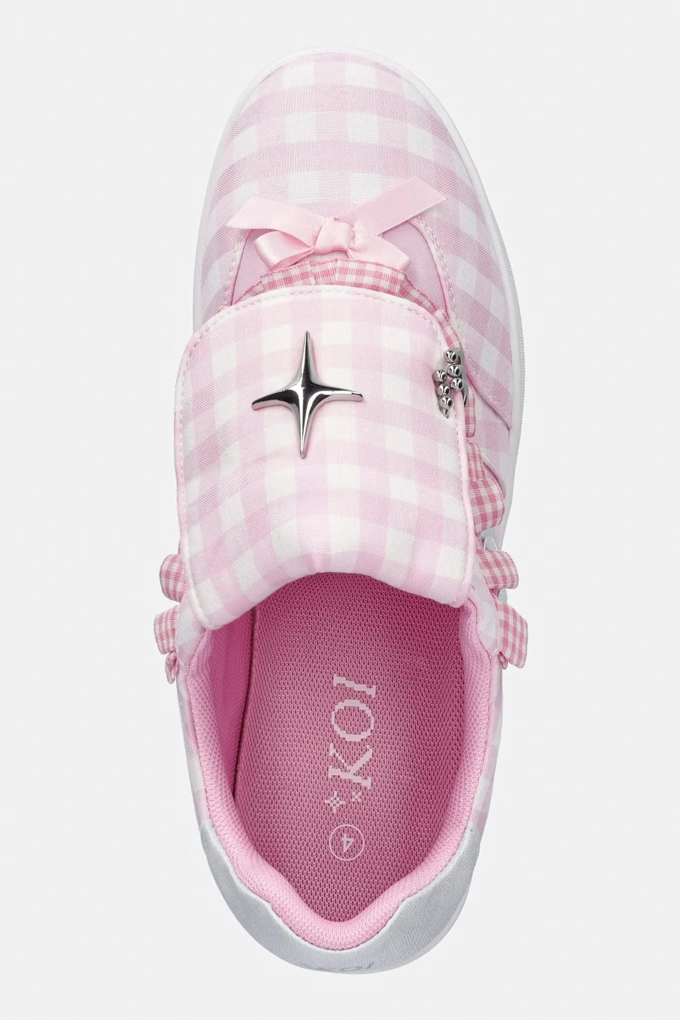 Женские кроссовки Magic Rabbit Gingham Flat Shoes - фото 4
