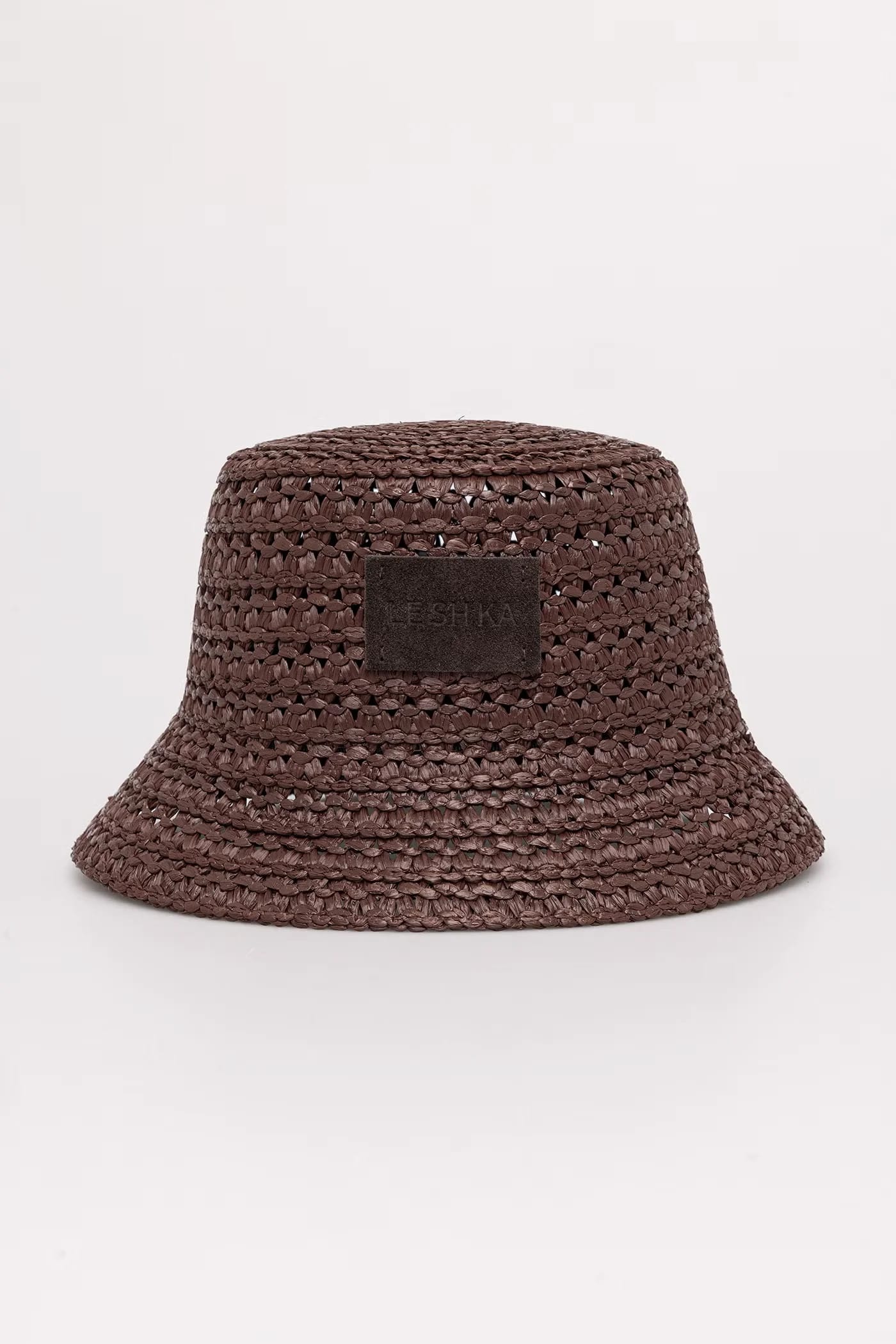 Женская соломенная шляпа из вискозы Brown Bucket Hat