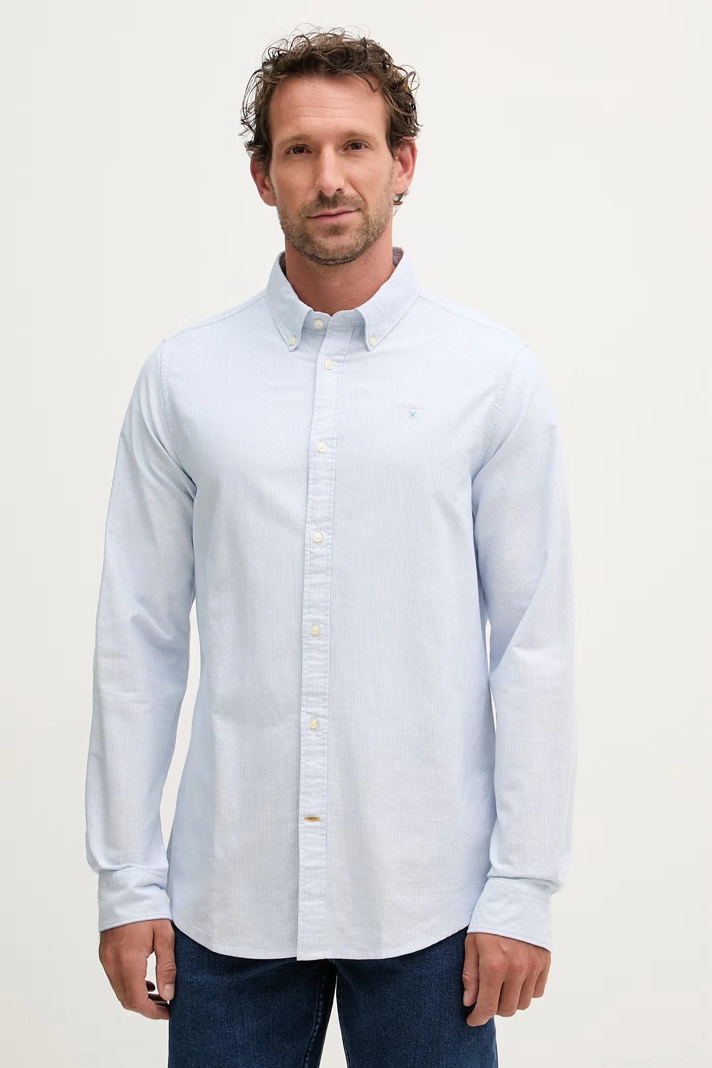 Мужская рубашка Oxtown Tailored в полоску из хлопка