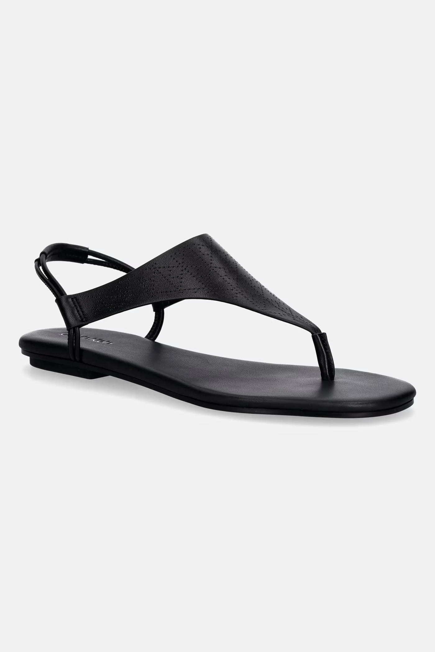 Сандалии женские кожаные ORG FLAT SNDL THONG LTH AOP