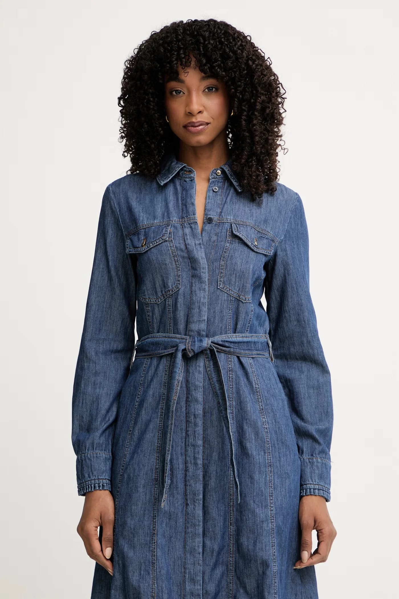 Расклешенное джинсовое платье STAFFA - фото 4