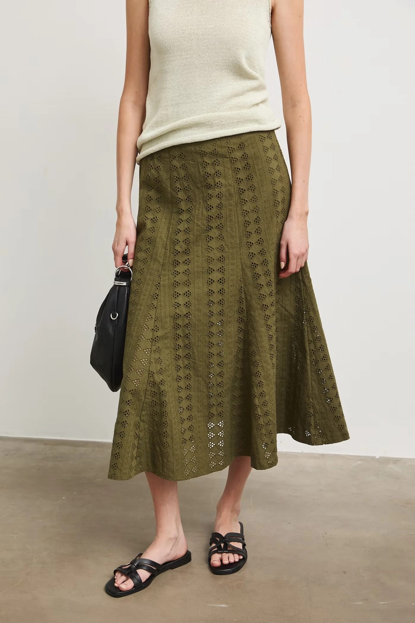 Хлопковая юбка-трапеция