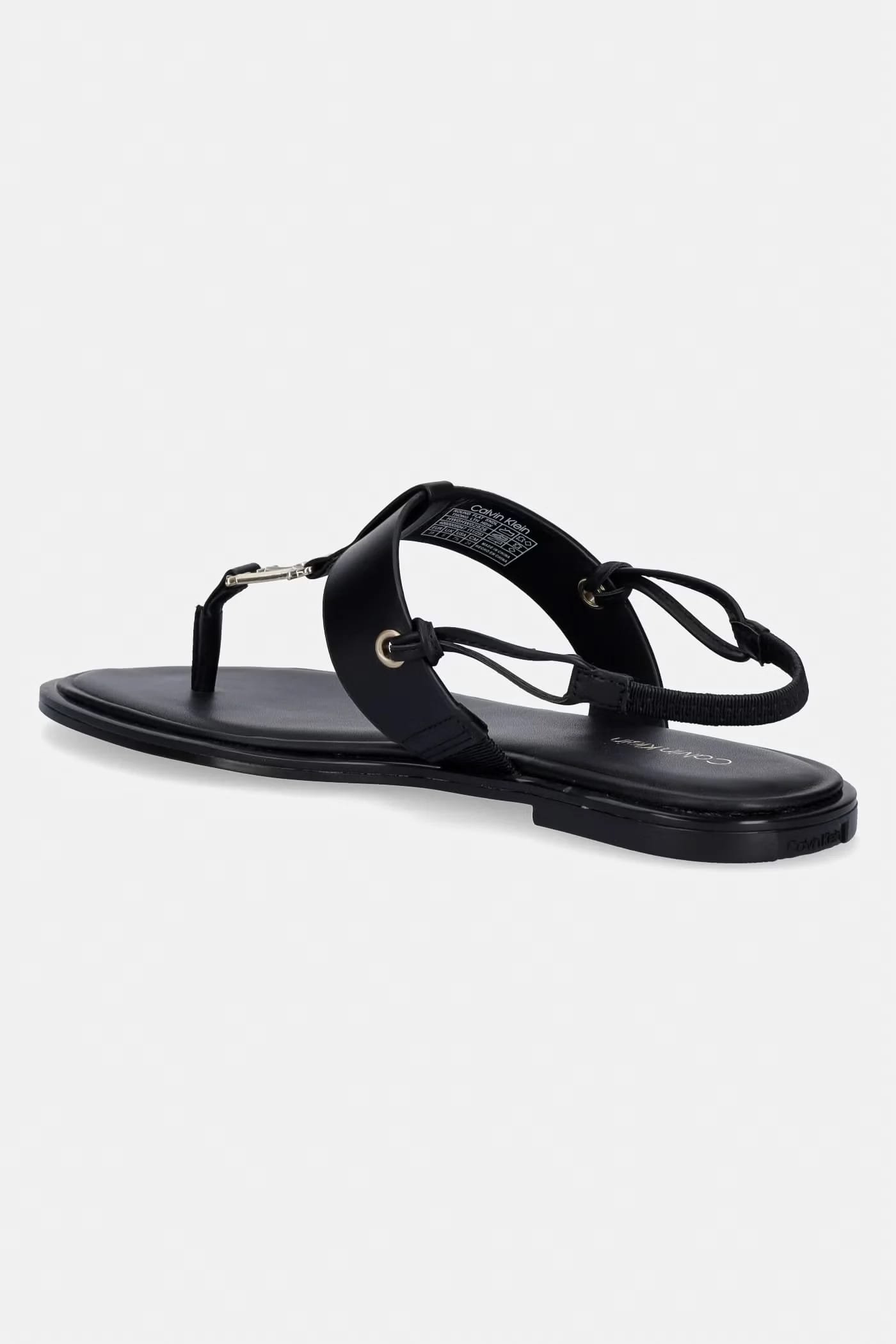 Женские кожаные сандалии на плоской подошве ROUND FLAT SNDL THONG LTH HDW - фото 3