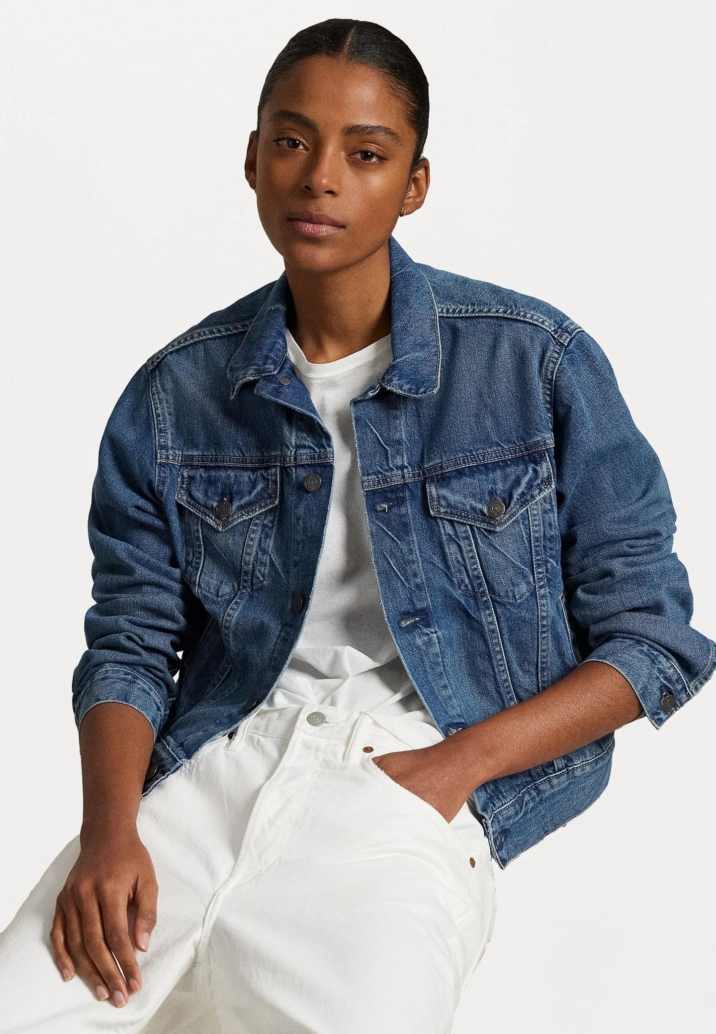 DENIM TRUCKER JACKET - Джинсовая куртка - фото 4