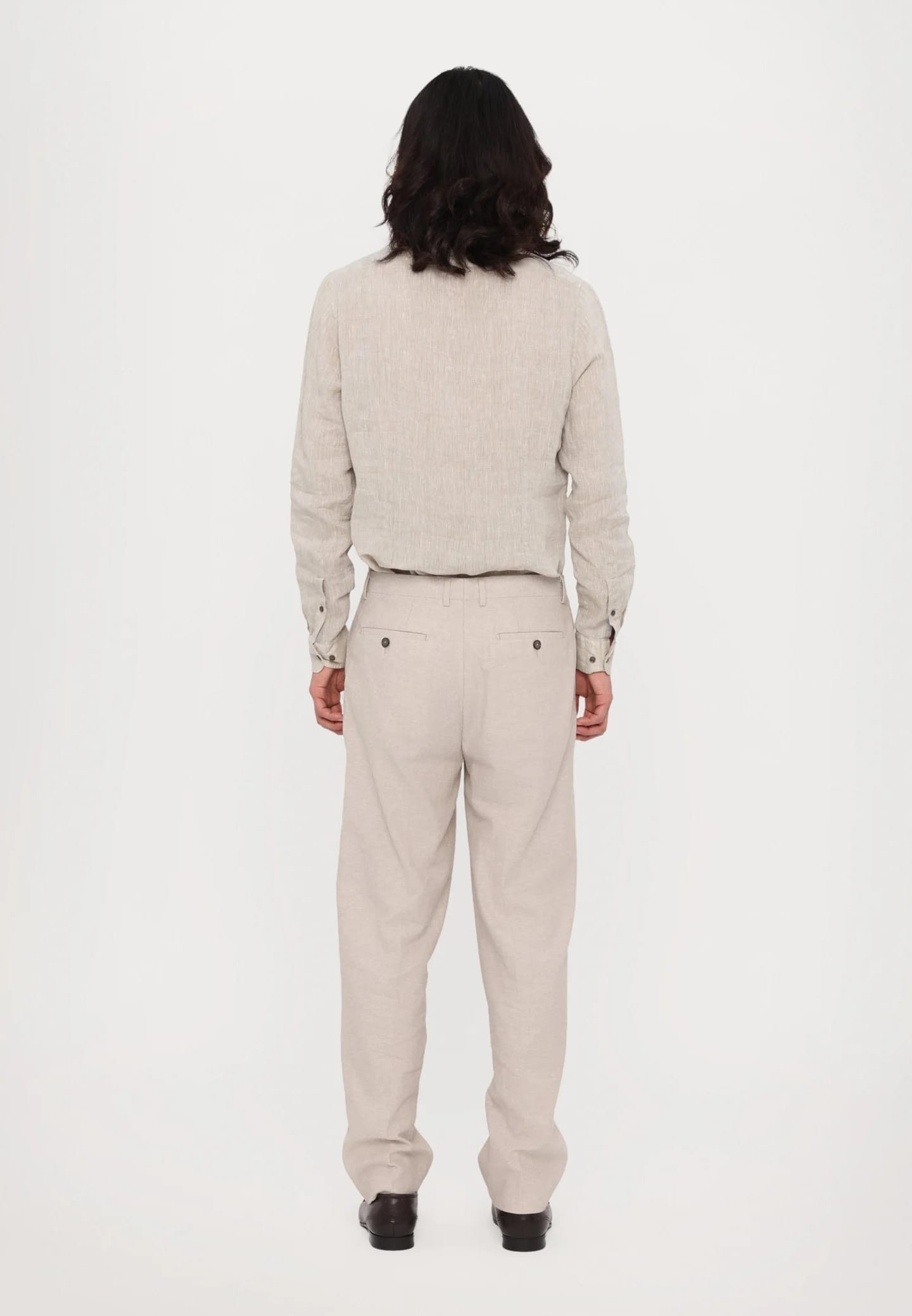 LINEN COTTON PANT TAPERED - Брюки из ткани - фото 3
