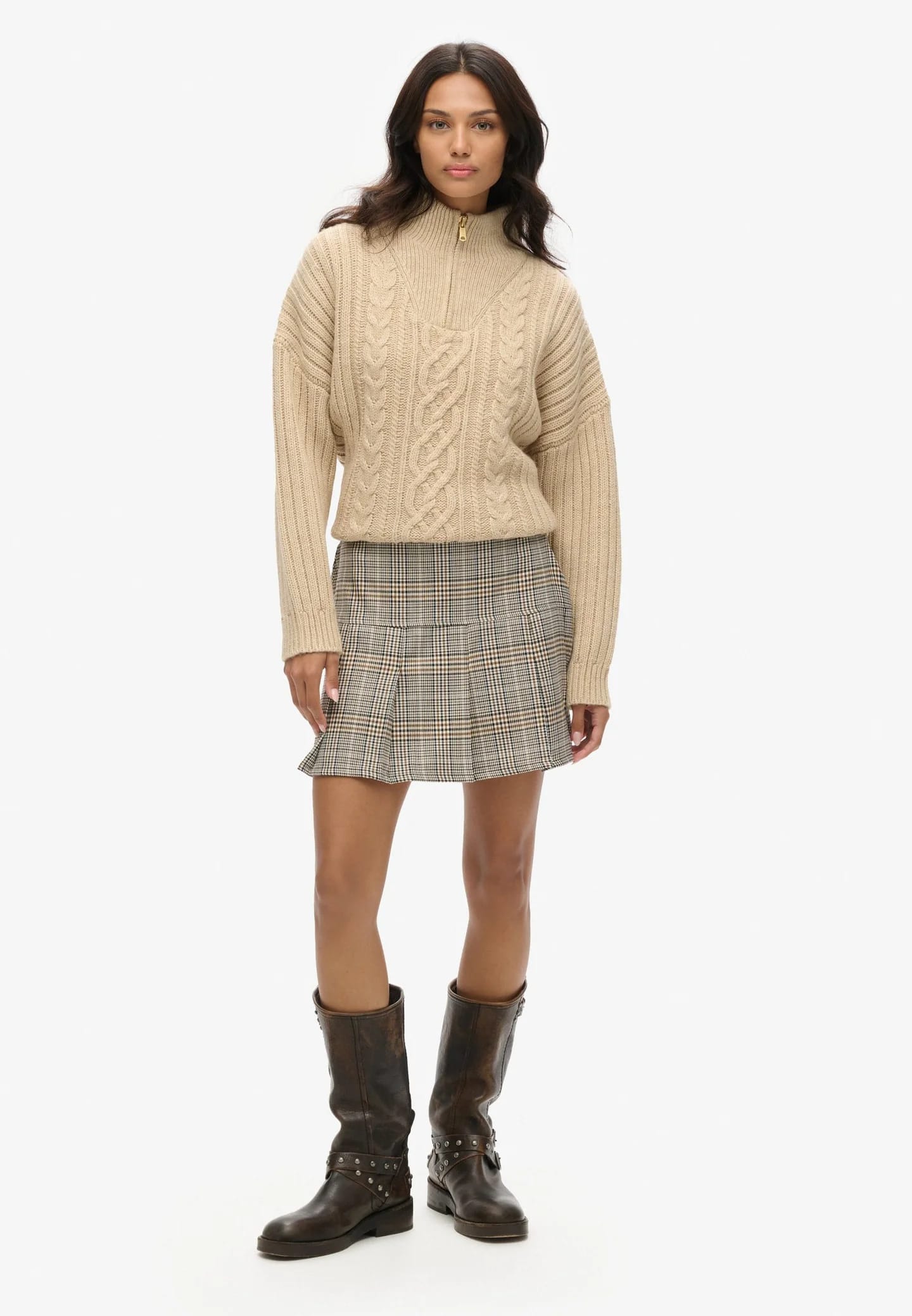VINTAGE TWEED PLEAT - Юбка А-силуэта - фото 2