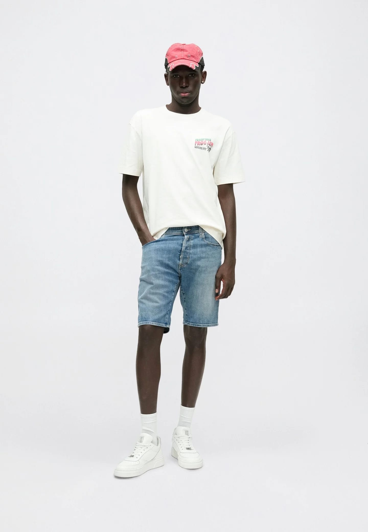 TAPERED DENIM SHORTS - Джинсовые шорты - фото 2