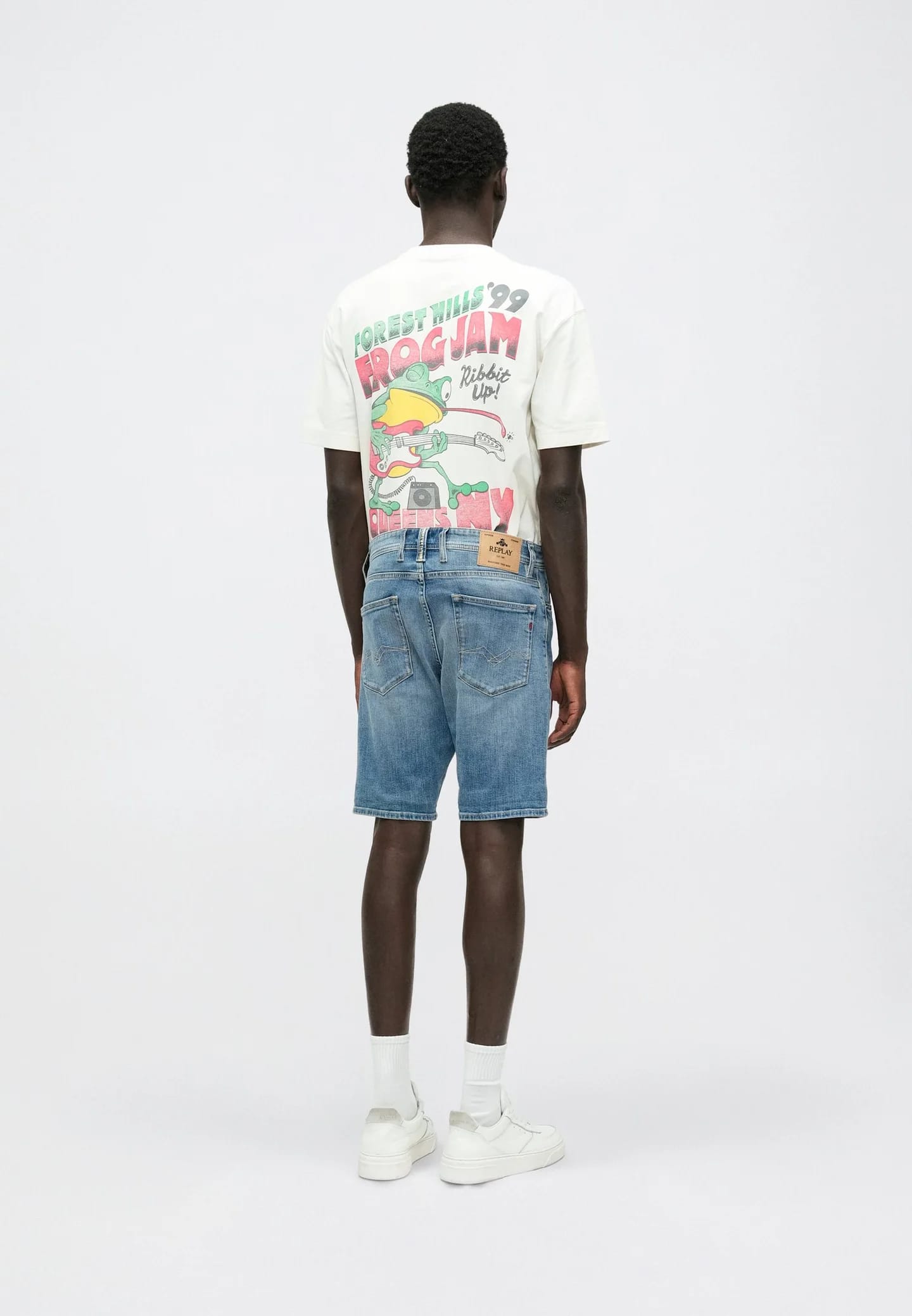 TAPERED DENIM SHORTS - Джинсовые шорты - фото 3