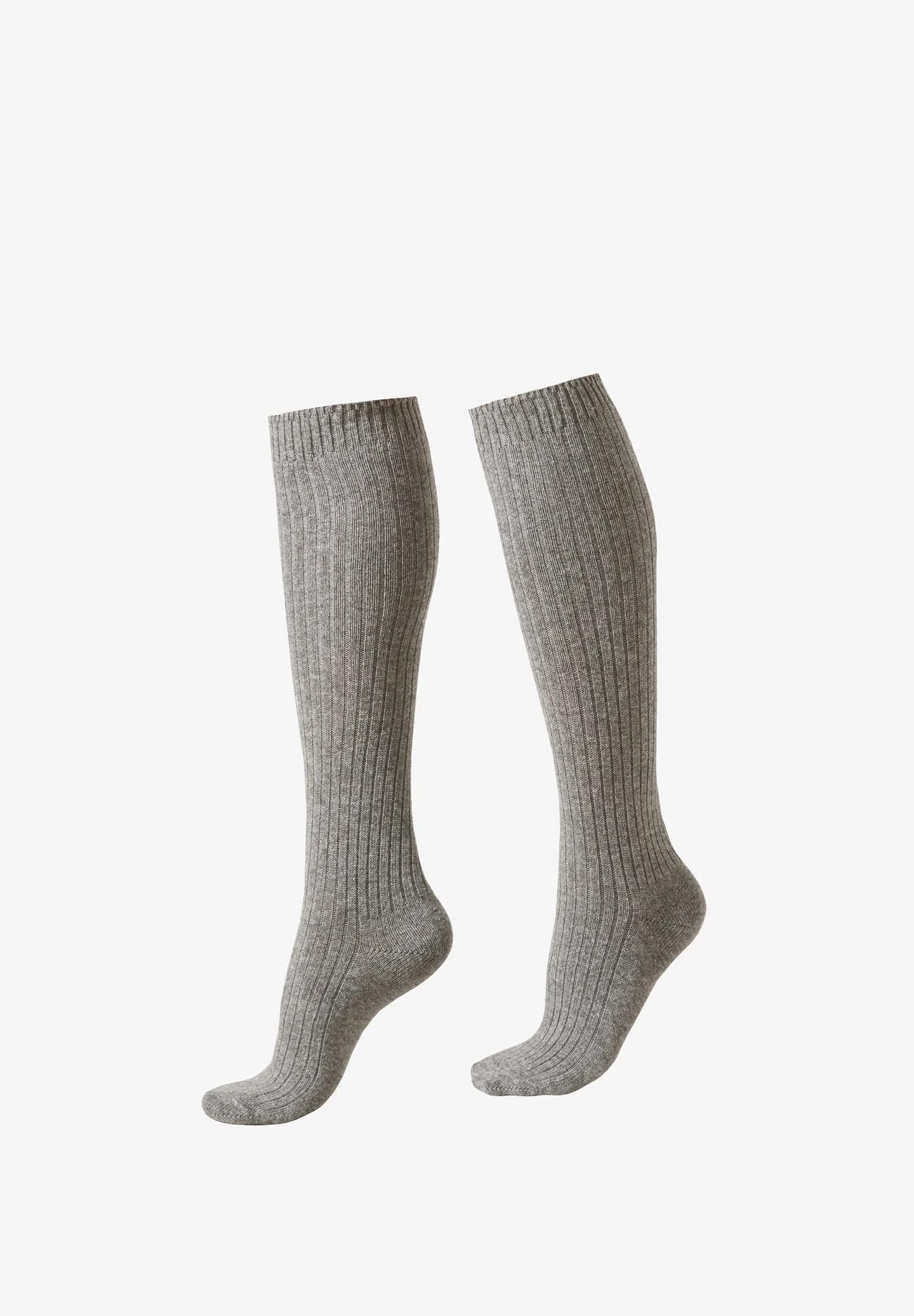 LANGE SOCKEN IN RIPPE AUS WOLLE UND KASCHMIR - Носки до колена - фото 3