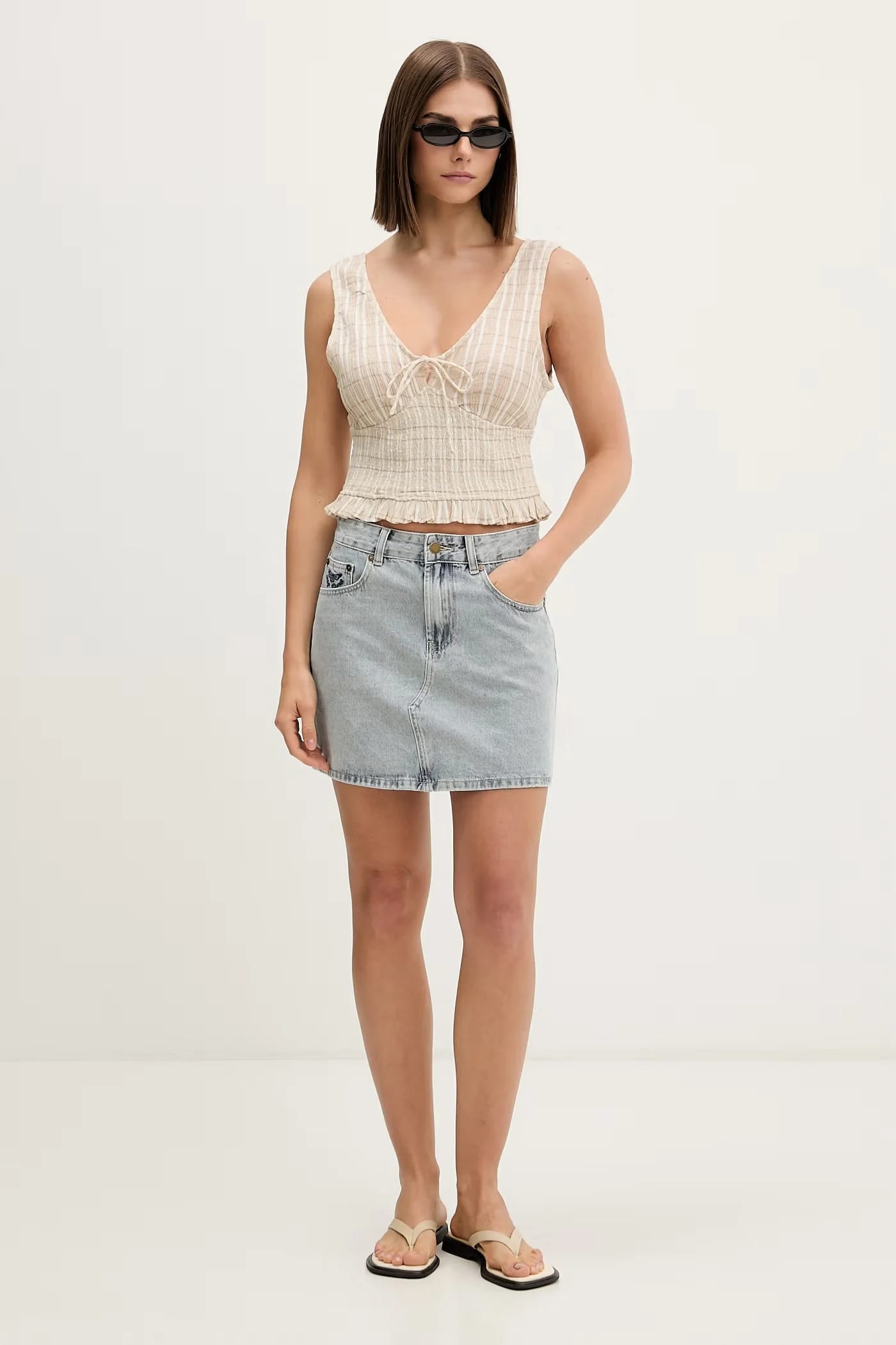Женская хлопковая блузка PARADISE CHECK TOP - фото 2