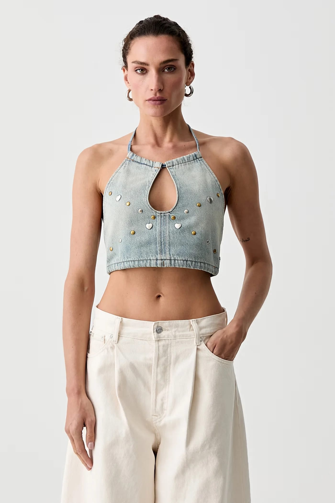 Женский джинсовый топ ROAD WORN HALTER x PRIDE