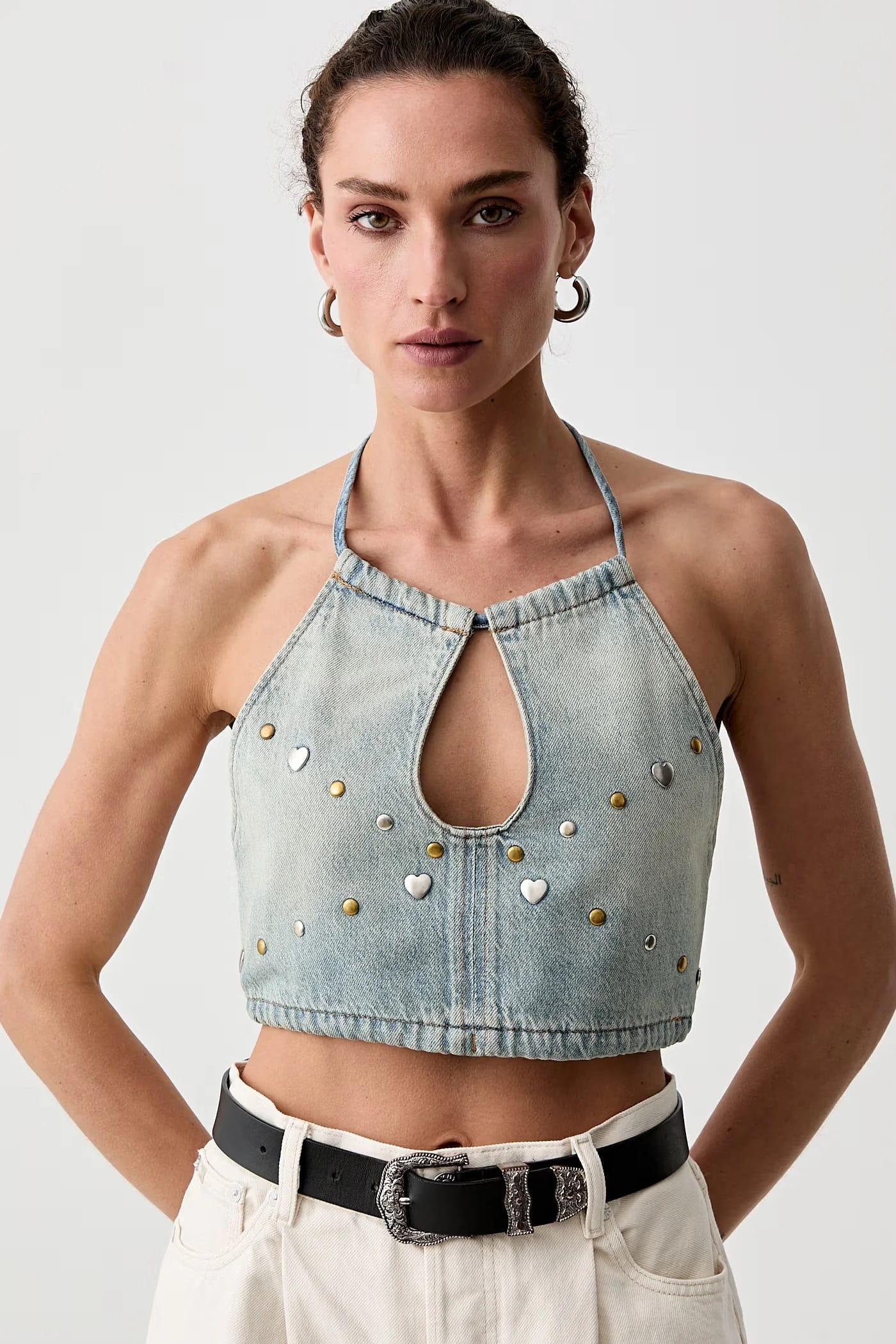 Женский джинсовый топ ROAD WORN HALTER x PRIDE - фото 4
